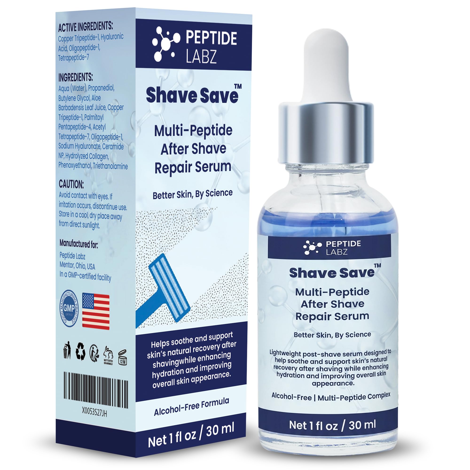 Multi-Peptide After Shave Serum with Copper Tripeptide-1 and Aloe,1 fl oz