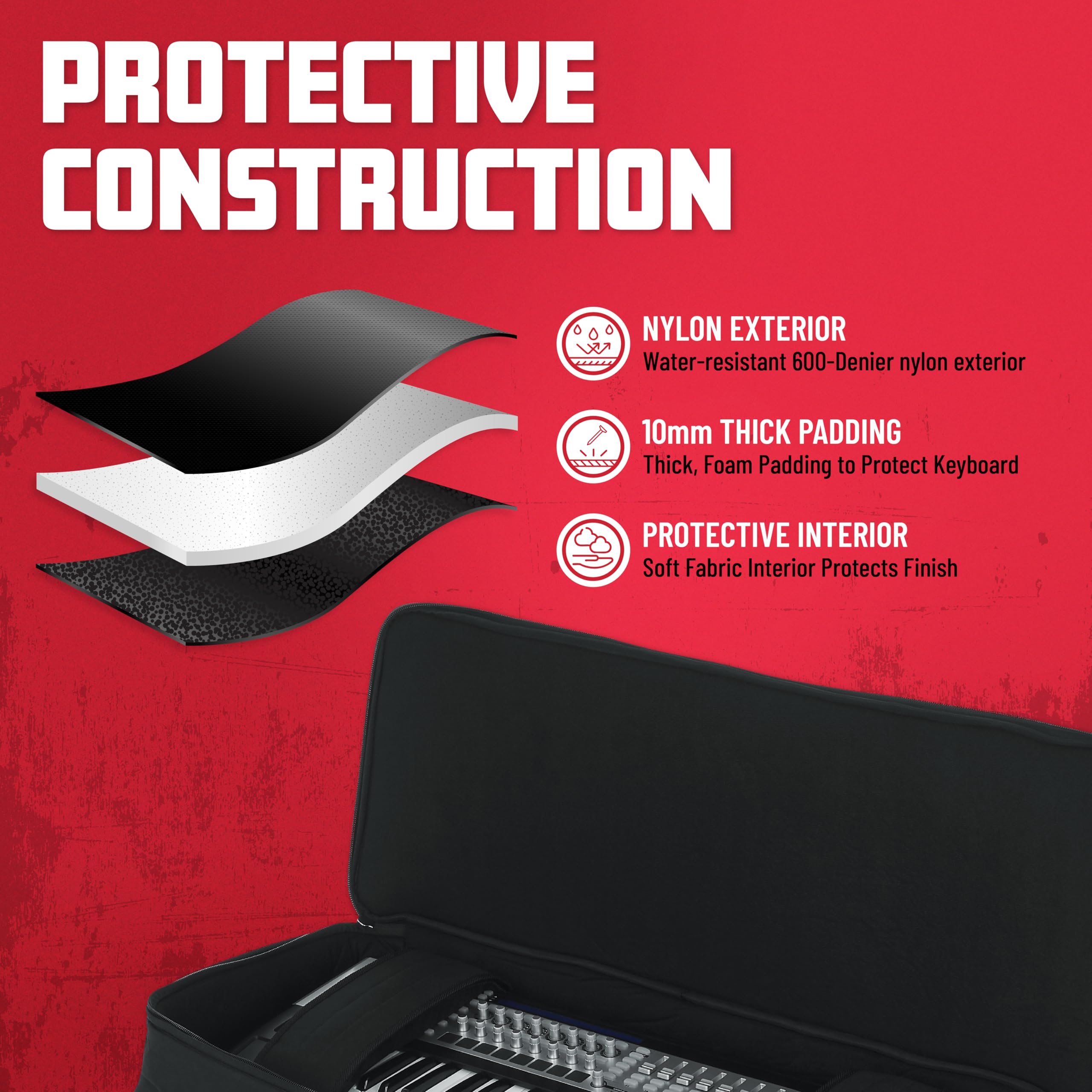 Gator Cases Gigbag für 49-Tasten Keyboard 38" x 15" x 5,5", schwarz (GKB-49)