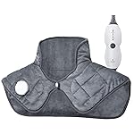Heating Pad, Weighted Heating Pads for Cramps, 14\'\' x 20\'\' Electric Heating Wrap for Neck and Shoulders, 4 Heat Settings, Fast-Heating Technology, Auto Shut-Off (Gray)