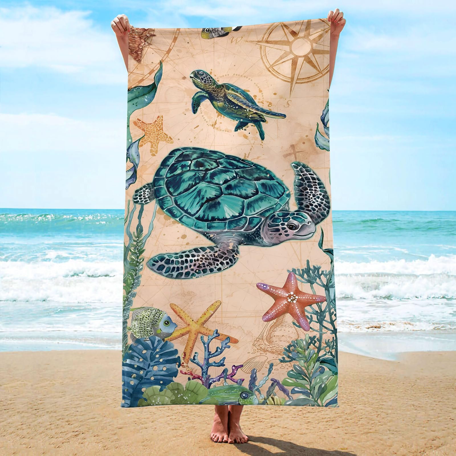Dellyy Serviette De Plage, Serviette Microfibre, Drap De
