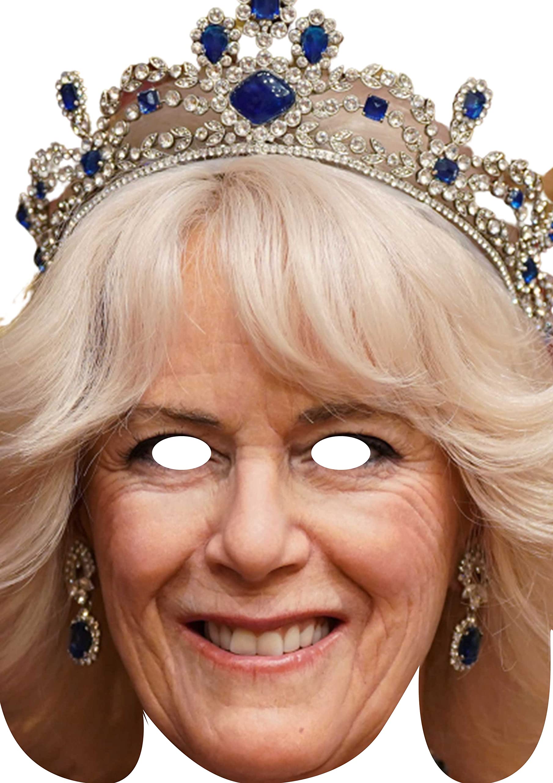 FoxyPrinting Queen Camilla Consort face Mask Royal Fancy Dress Cardboard Celebrity Cardboard Party Face Mask (5 x Queen Camilla Consort)