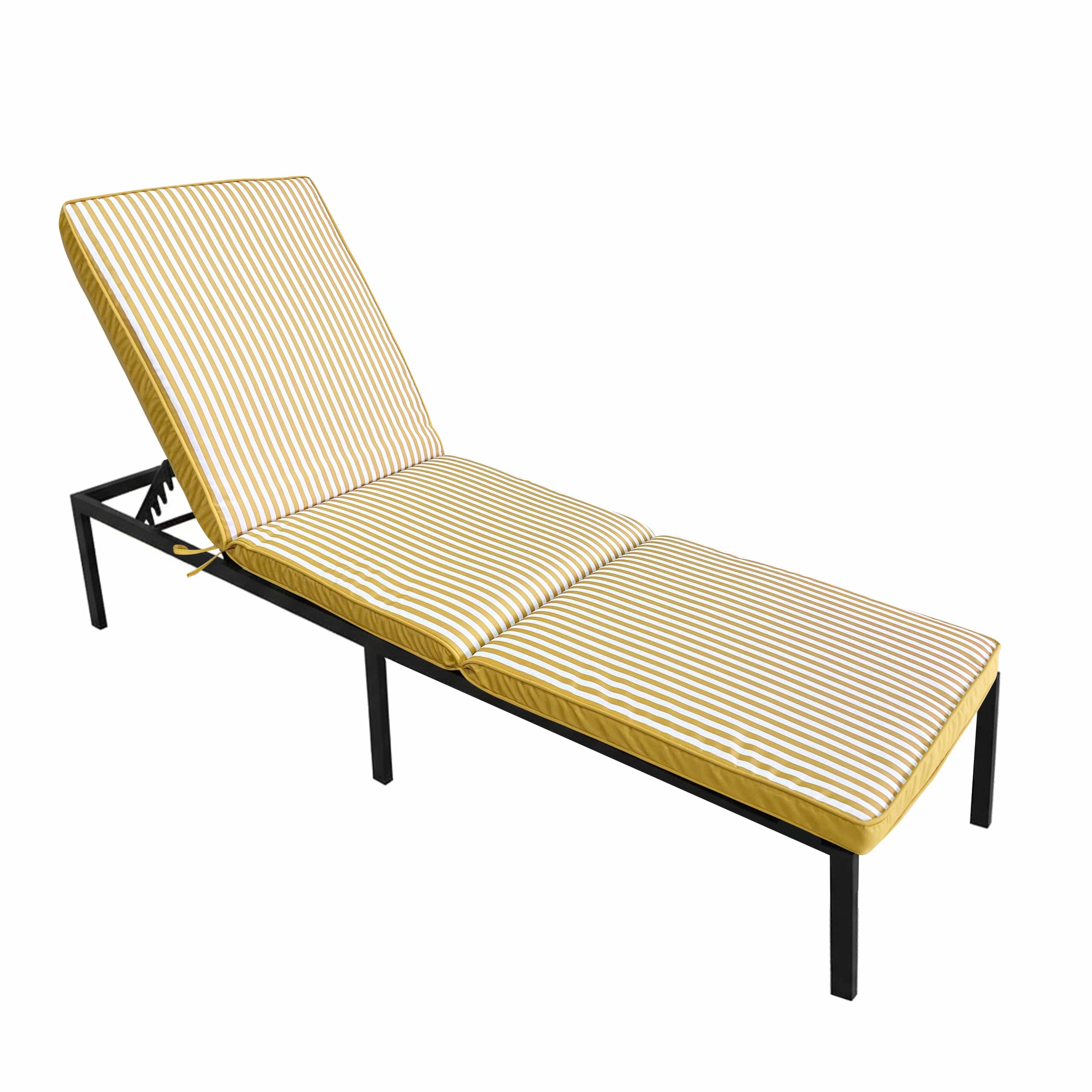 Oviala Lot de 2 Coussins pour Bain de Soleil 186 x 53 cm Polyester Jaune
