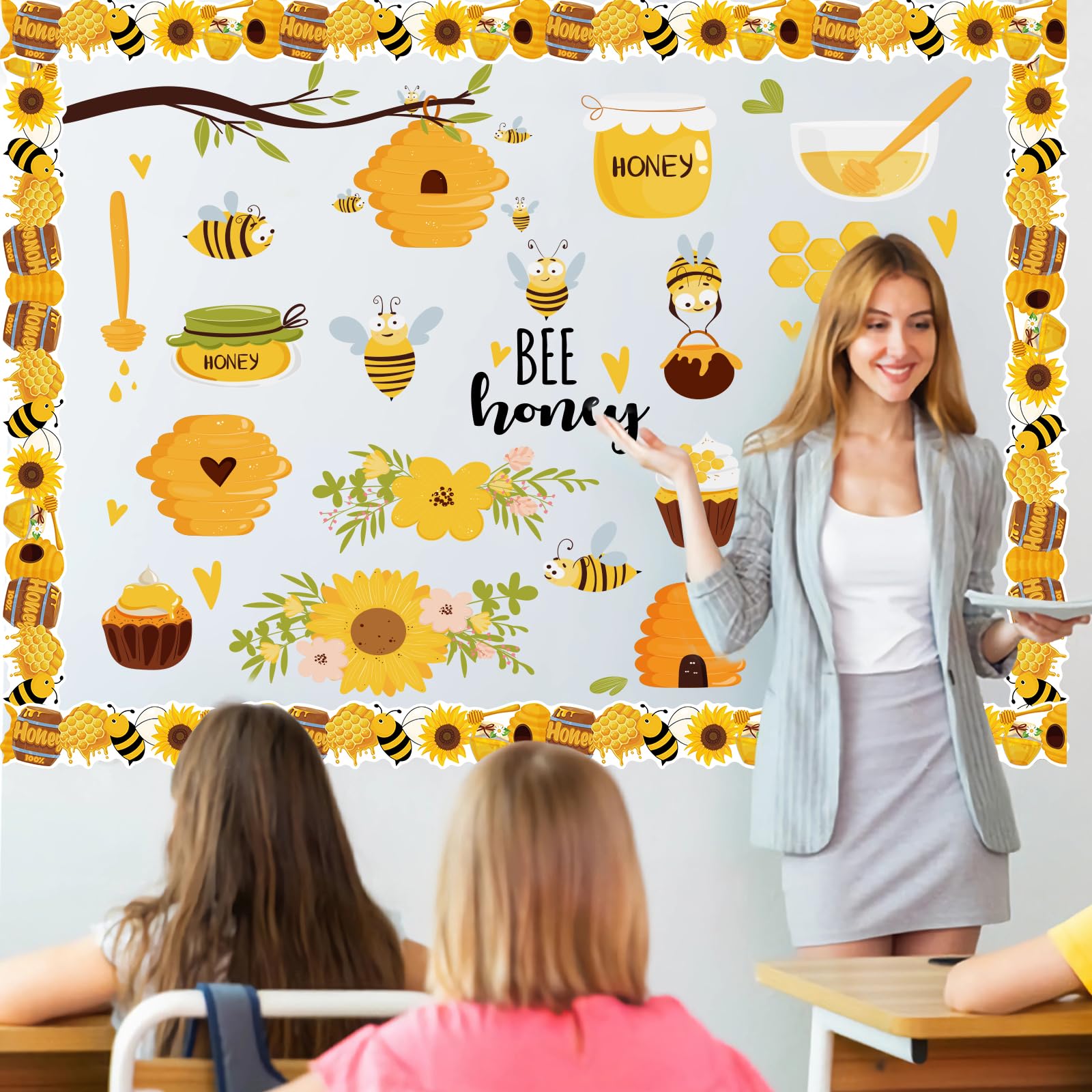 Snapklik.com : 32.8 Feet Bee Bulletin Board Borders, Cartoon Bee ...