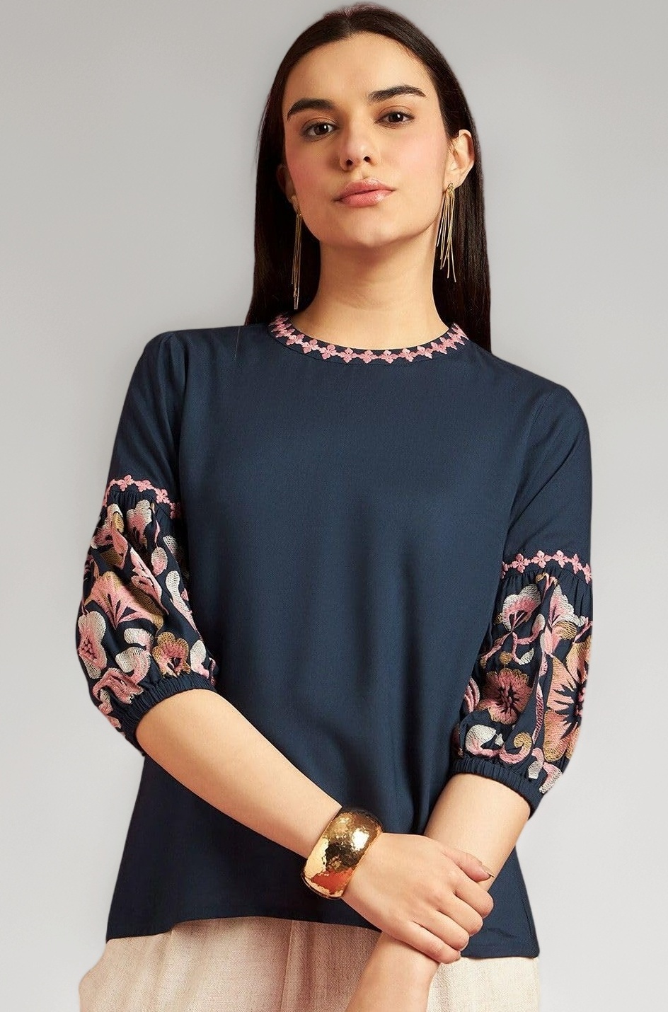 rytras Women's Rayon Floral Regular Fit Top