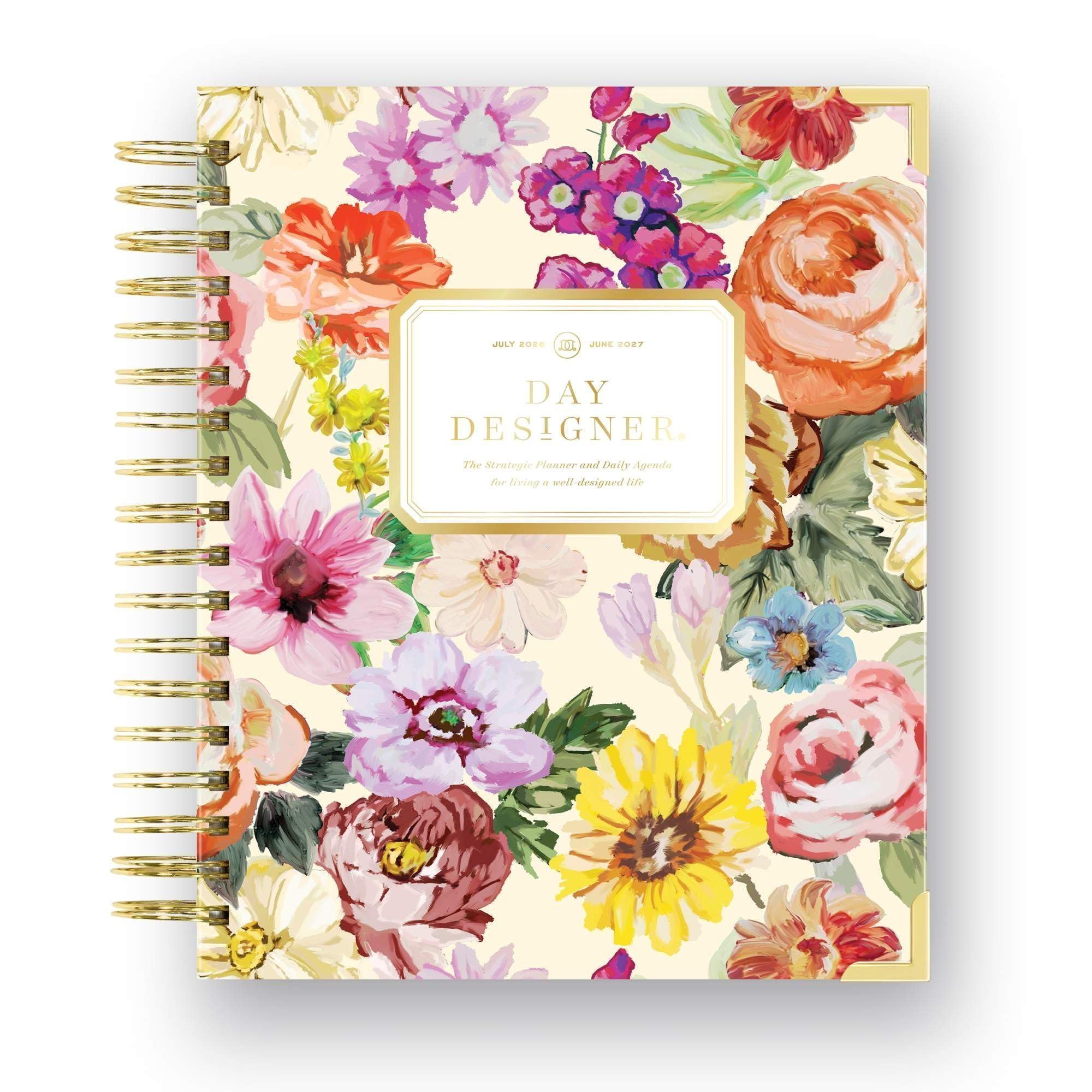 Day Designer Agenda giornaliera 2026-2027, di alta qualità, per un'organizzazione elegante. Combina calendario mensile, orario orario, lista delle cose da fare, gratitudine, impostazione degli