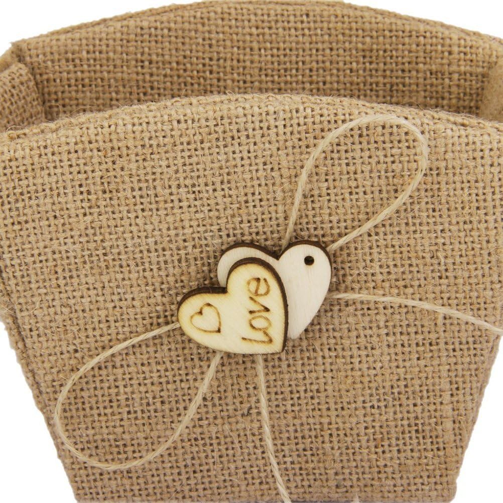 WINOMO Double Heart Wedding Girl Basket with Bowknot