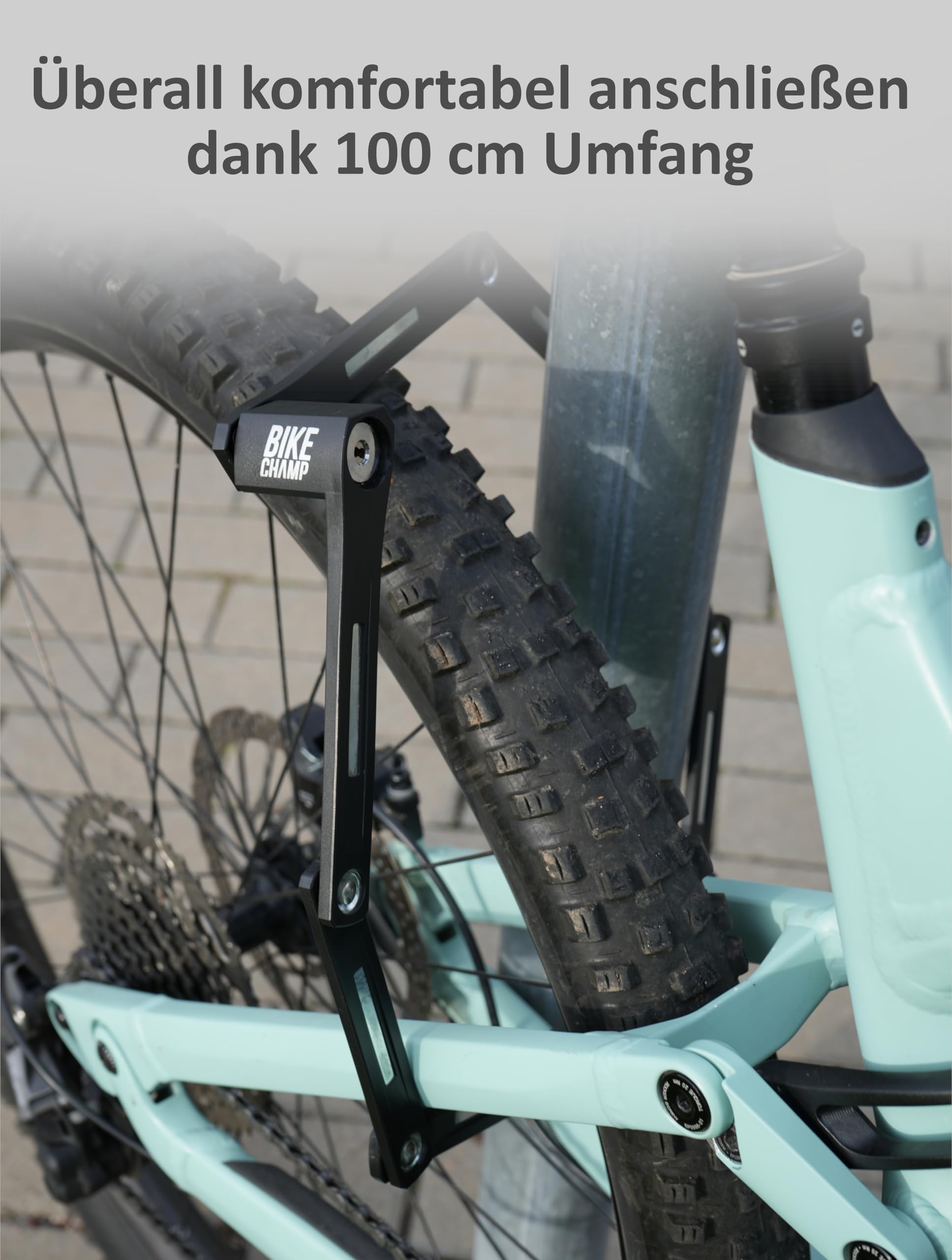 Antivol de vélo en acier | Protection antivol sûre | Antivol pliable extra léger de 100 cm de long avec support | Antivol pour vélo, vélo électrique, VTT, moto, scooter