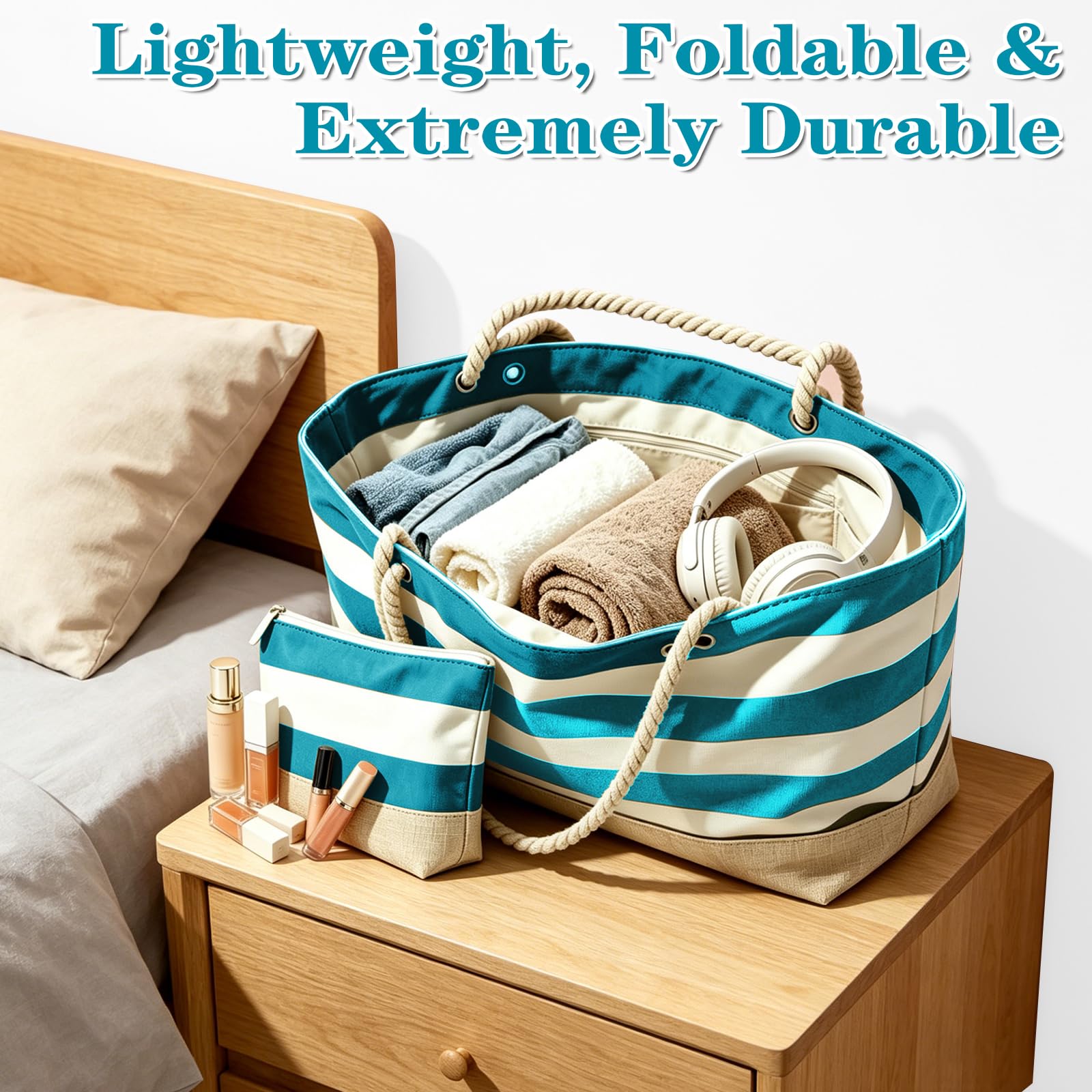 GEEKEO Bolsa de playa para mujer, bolsa de playa grande, impermeable y resistente a la arena, con cremallera, bolsa de playa, bolsa de compras para mujeres, playa, viajes