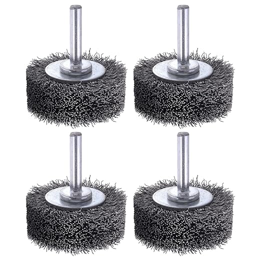 2 Inch Wire Wheel Brush Wire Wheel Brush for Drill Attachment,Rocaris 4 Pack Heavy Duty Wire Brushes Removal Paint Rust & Corrosion, 0.0118" Carbon Steel Wire, 1/4in Shank, 20000RPM