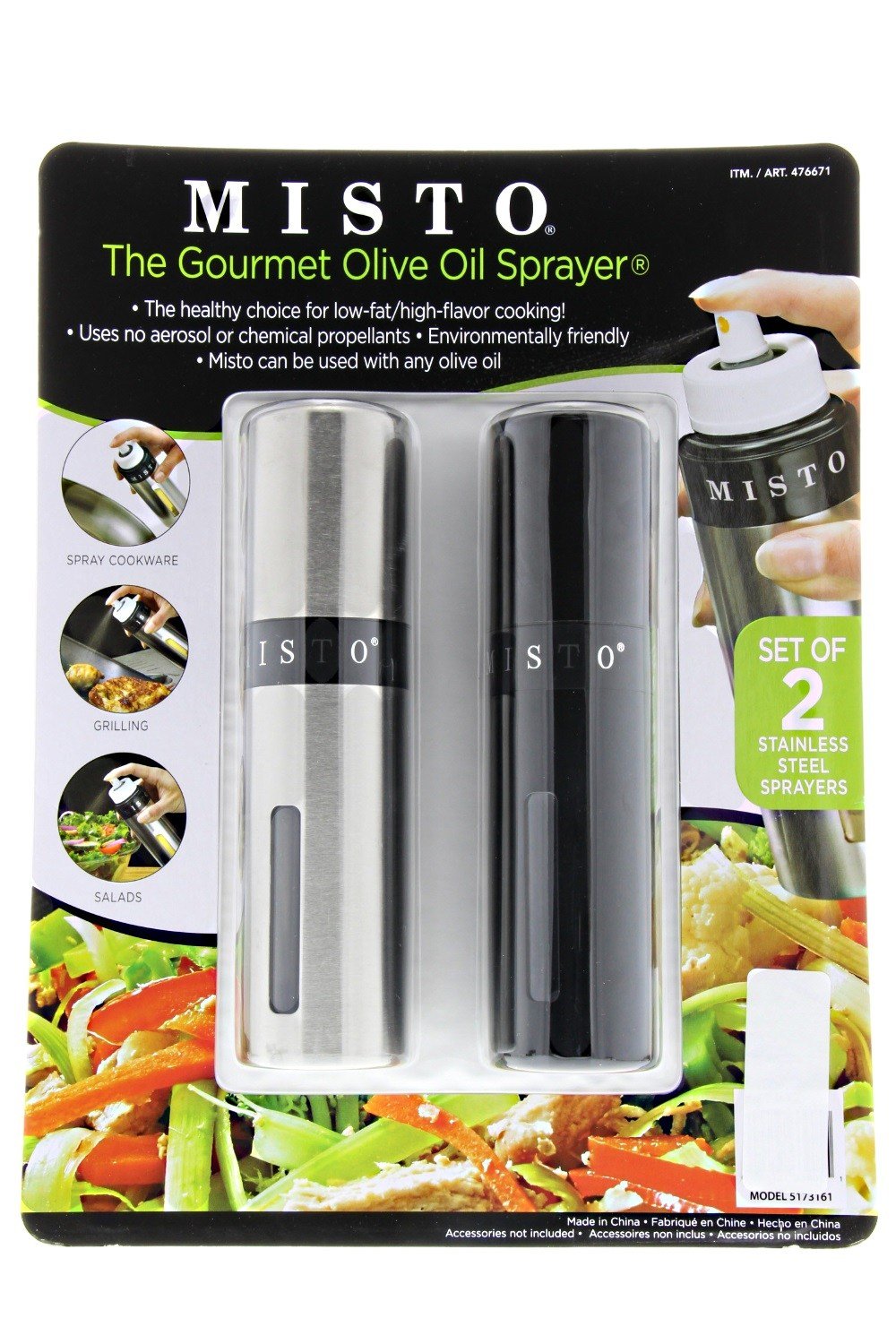 Amazon.com: Misto Gourmet Olive Oil Sprayer (Set of 2) Silver and
