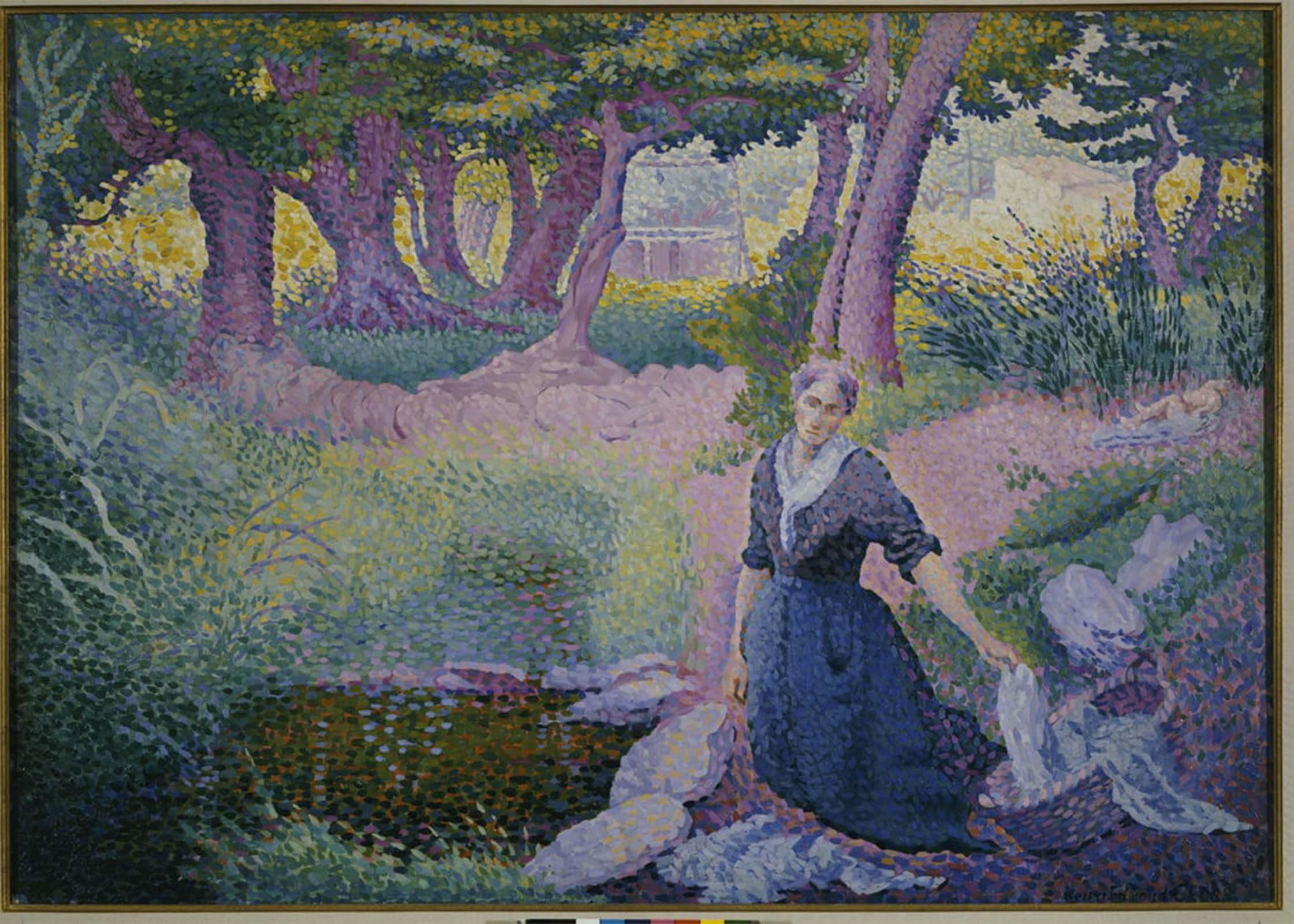 ARTXLXXBN Famous Art Print Poster Vintage Wall Art the Washerwoman by Henri Edmond Cross Canvas Art Poster for Home Decor 60x90cm