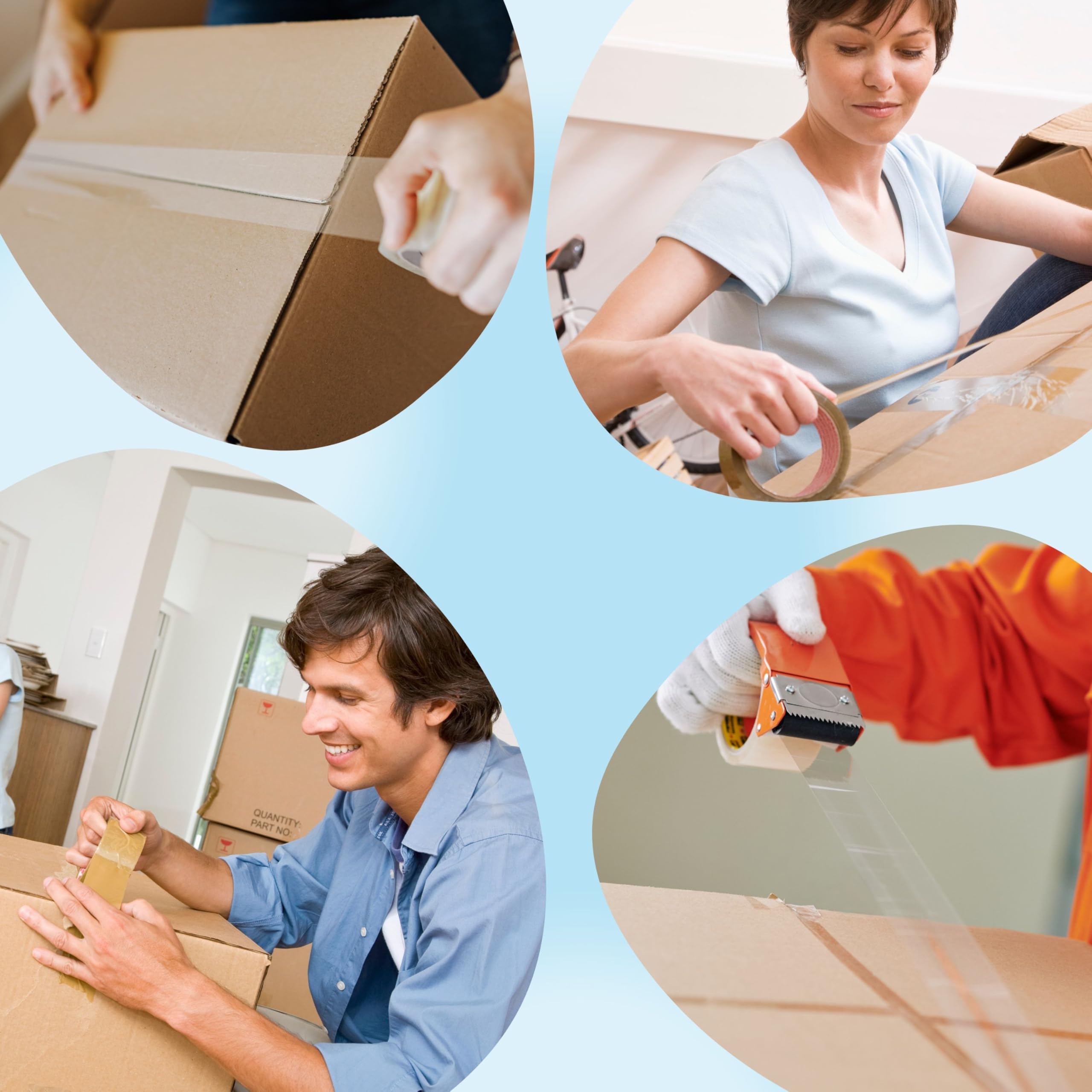 RAYLU PAPER® - Rollos de Precinto, Cinta Adhesiva para Embalaje de Cajas de Envío Resistente y Extra Fuerte, 66 metros x 50 mm de ancho (1 unidad, Blanco)