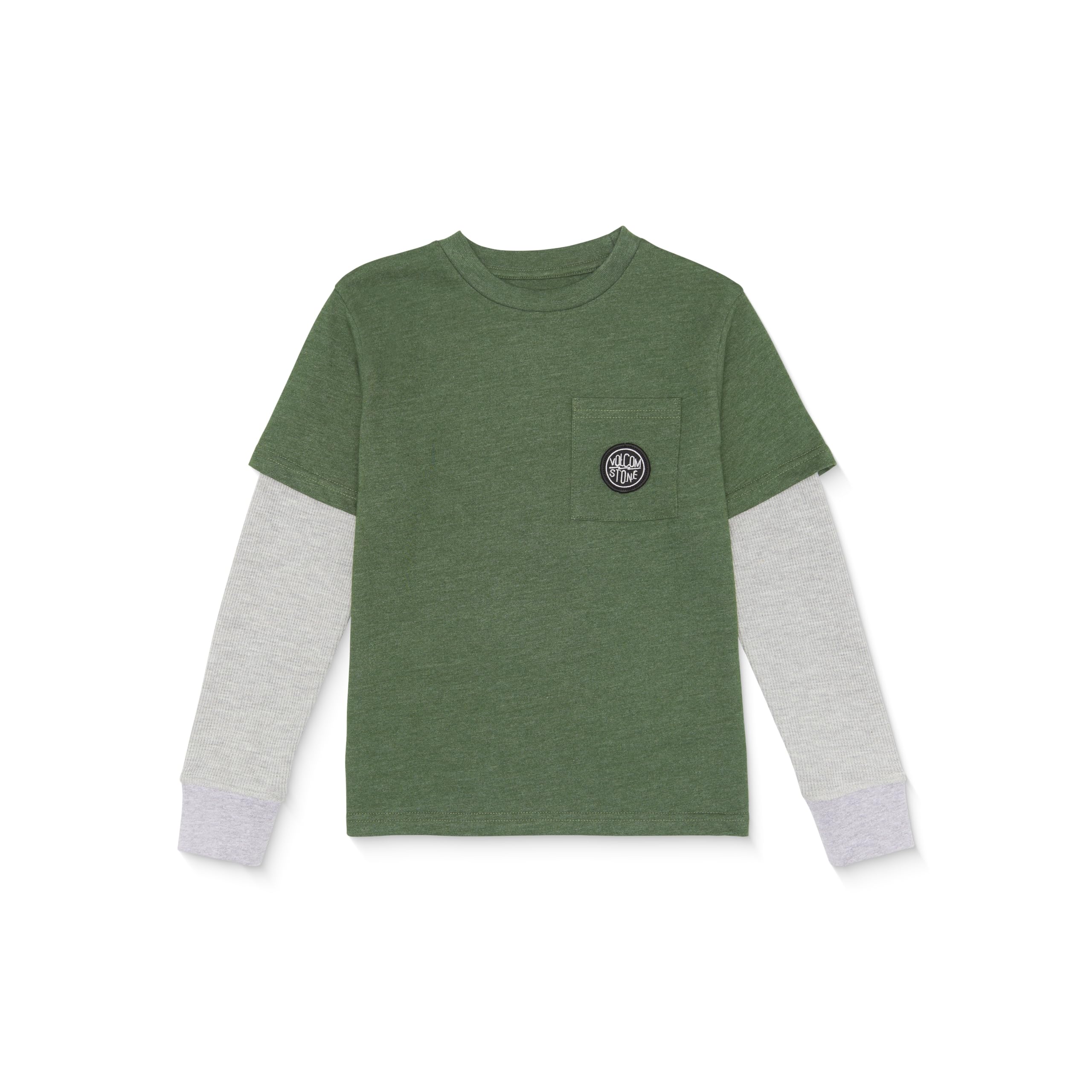 Volcom Big Boys Stone Patch 2fer Long Sleeve Knit Tee