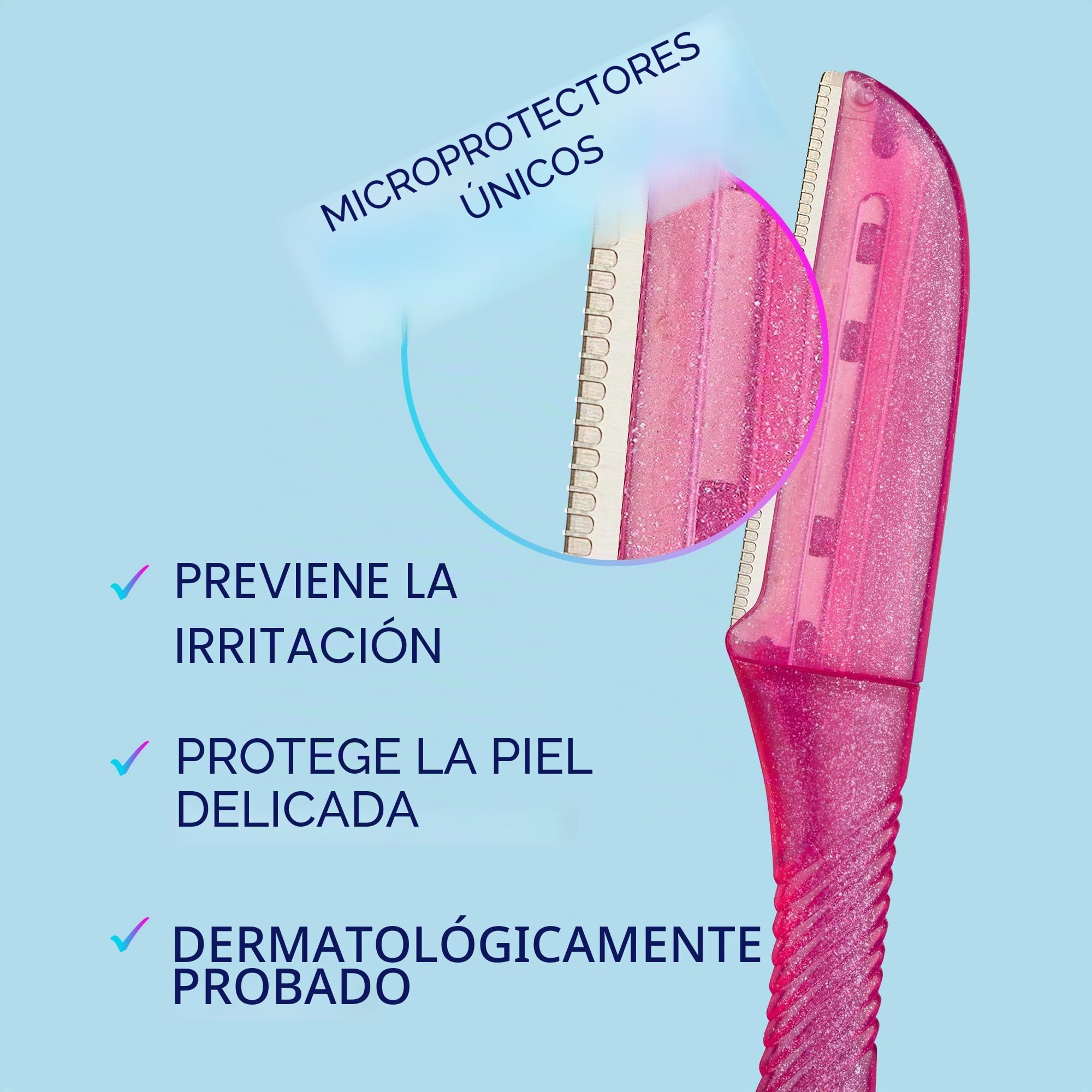 Schick Hydro Silk Herramienta exfoliante de retoque Dermaplaning, maquinilla de afeitar facial y cejas con cubierta de precisión, 9 unidades, maquinilla de afeitar Dermaplaning para mujer