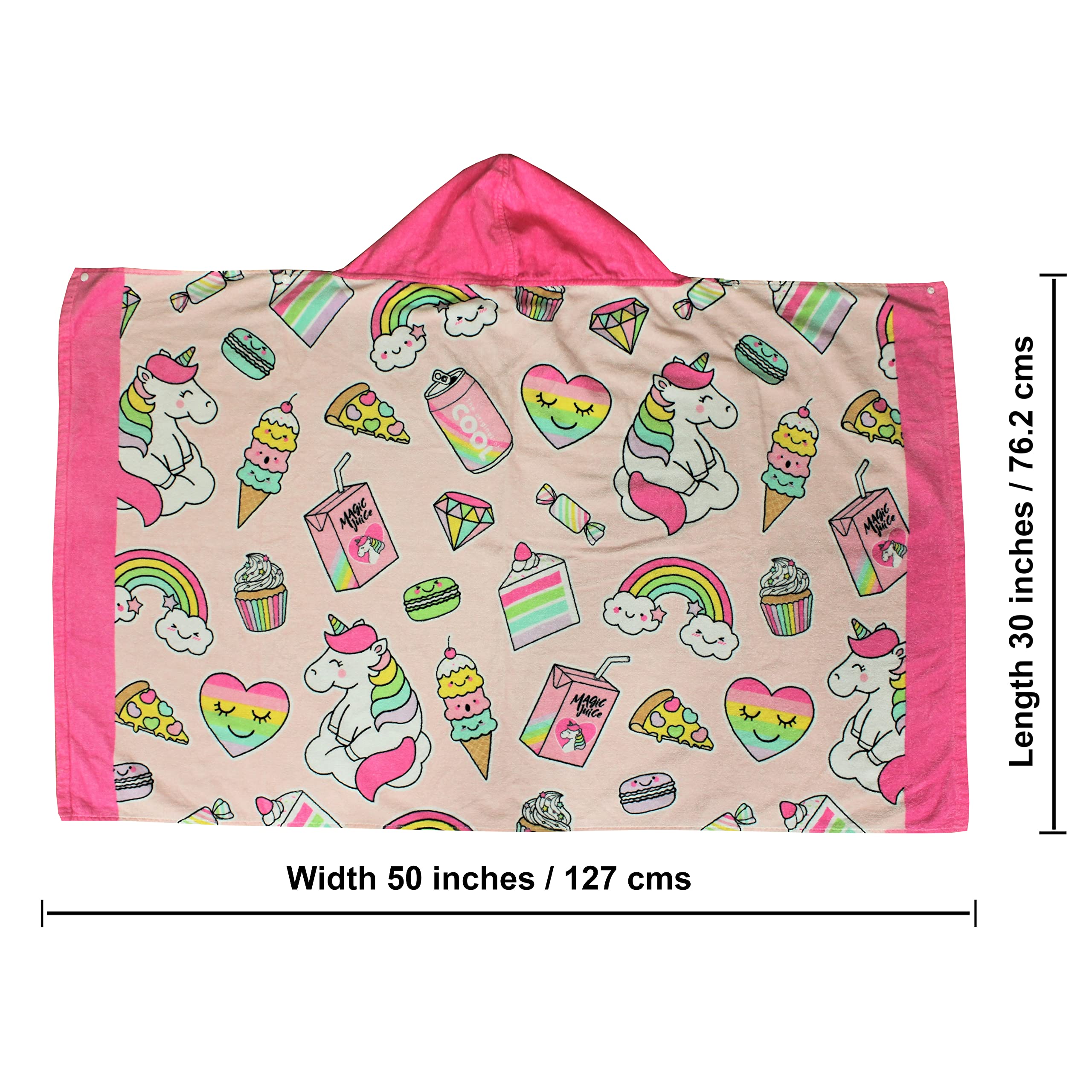 Toalla de baño con capucha para niños, unicornio, grande, 50 x 30 pulgadas, algodón, suave, absorbente, con capucha para niños pequeños, niños, niñas, envoltura/bata de baño para piscina, viajes,