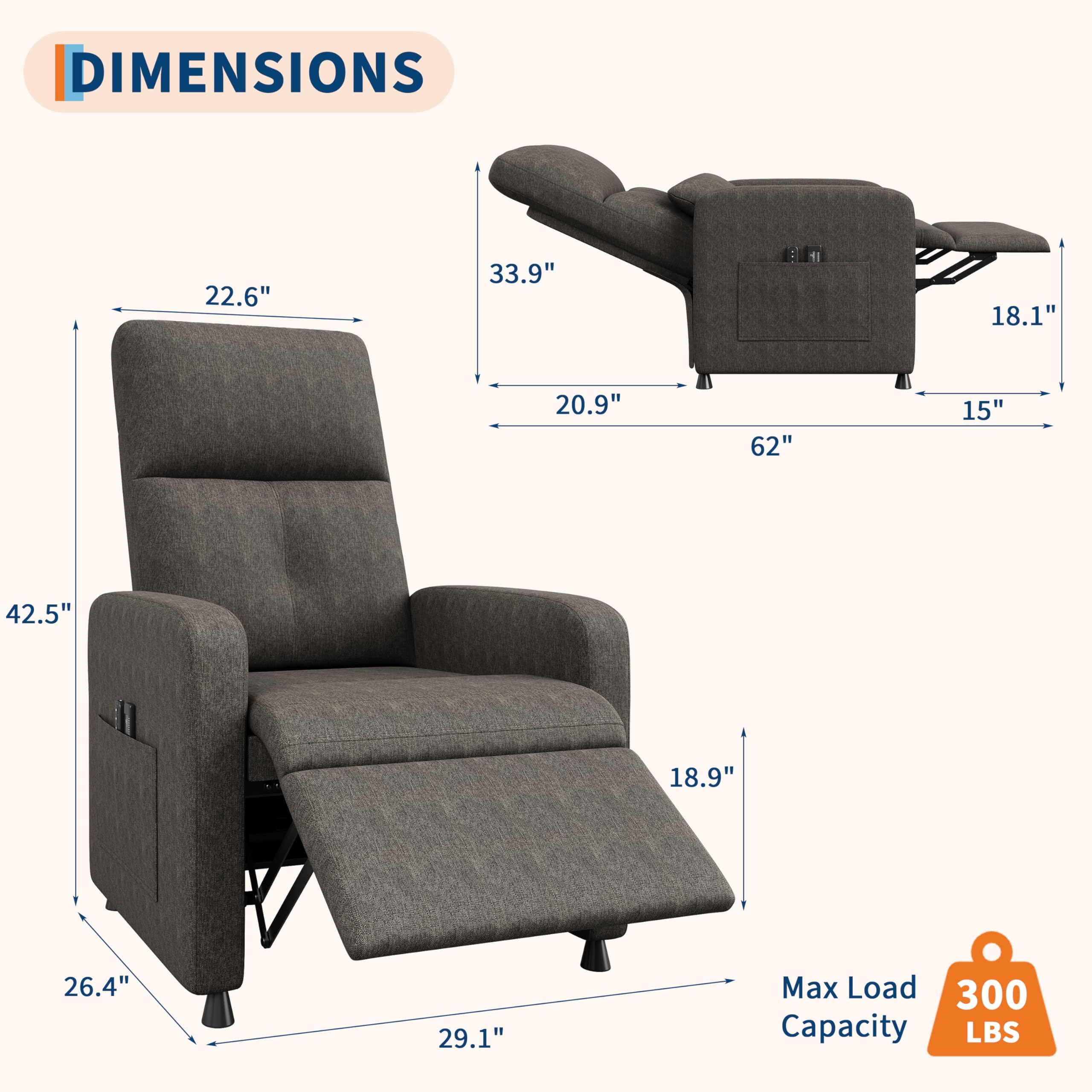 Relaxsessel, Fernsehsessel, Elektrisch Massagesessel mit Liegefunktion