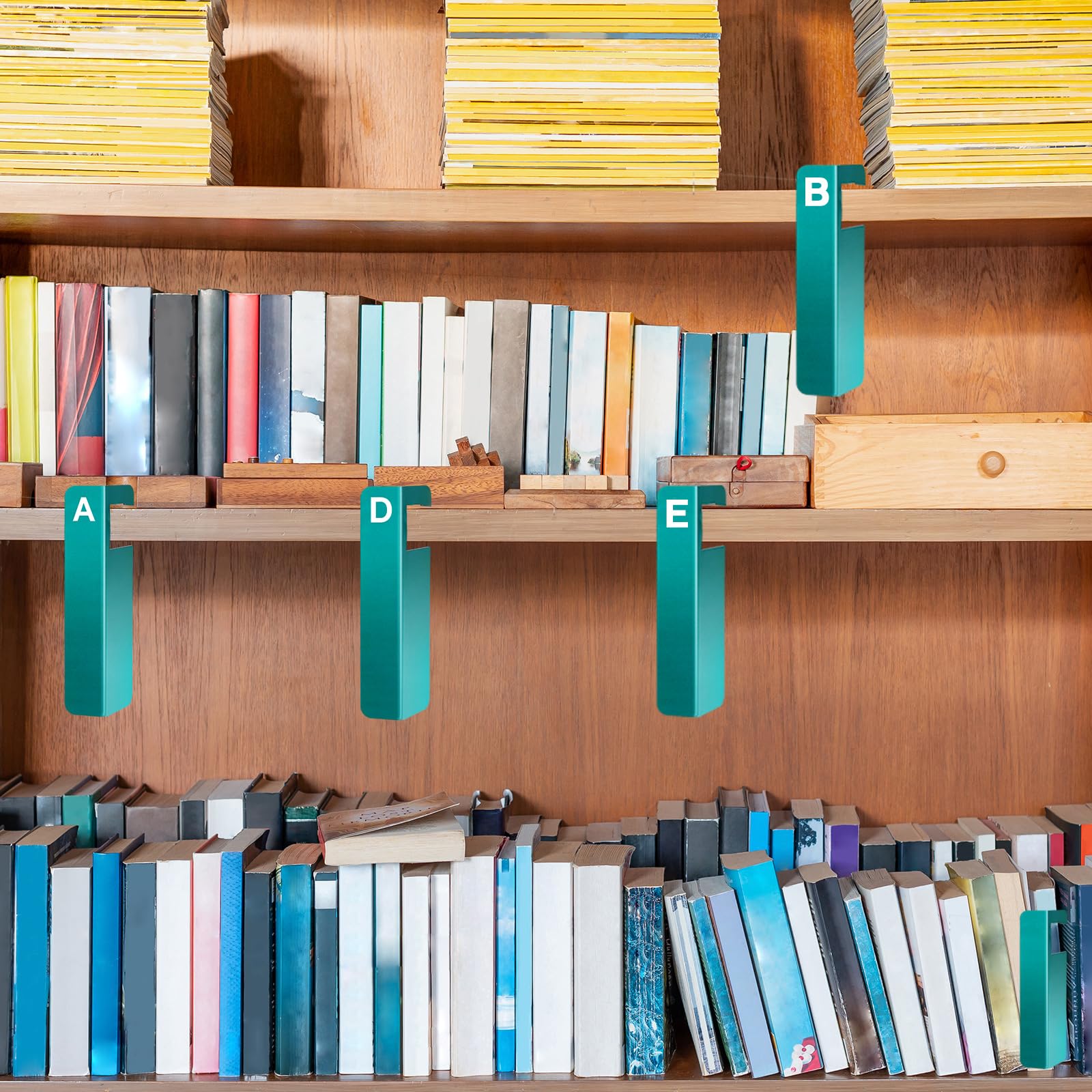 Sayglossy 25 separadores colgantes de pestañas de indexación con letras de 6 x 1.7 pulgadas, pestañas alfabéticas para colgar, separadores alfabéticos, separadores de plástico con gancho para colgar