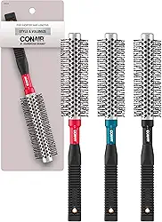 Conair Escova de cabelo redonda de metal Style & Volumize - Escova de secagem - Escova de cabelo para cabelo curto - Cor aleatória - 1 unidade