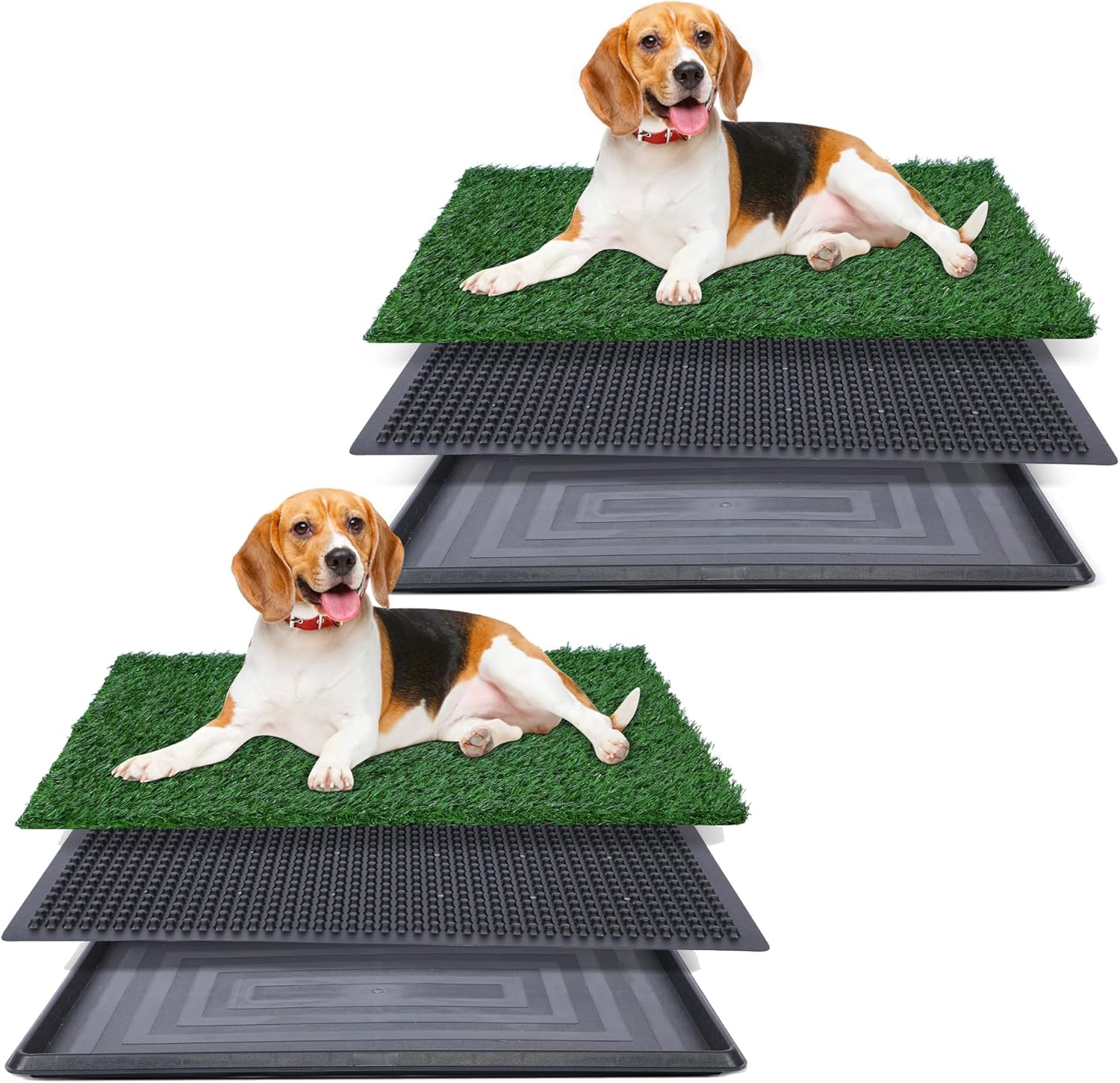 Artificial Grass for Dog Potty – 20x30 inch,Strong Absorbency Grass Pad, Dog Grass Pad with Tray, Dog Potty Training Pad, Dog Litter Box with Grass，2 Pack