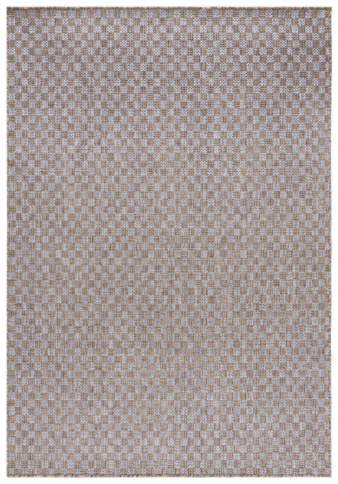 Mazovia Outdoor-Teppich Balkon 200x200cm Braun Anthrazit Geometrisch