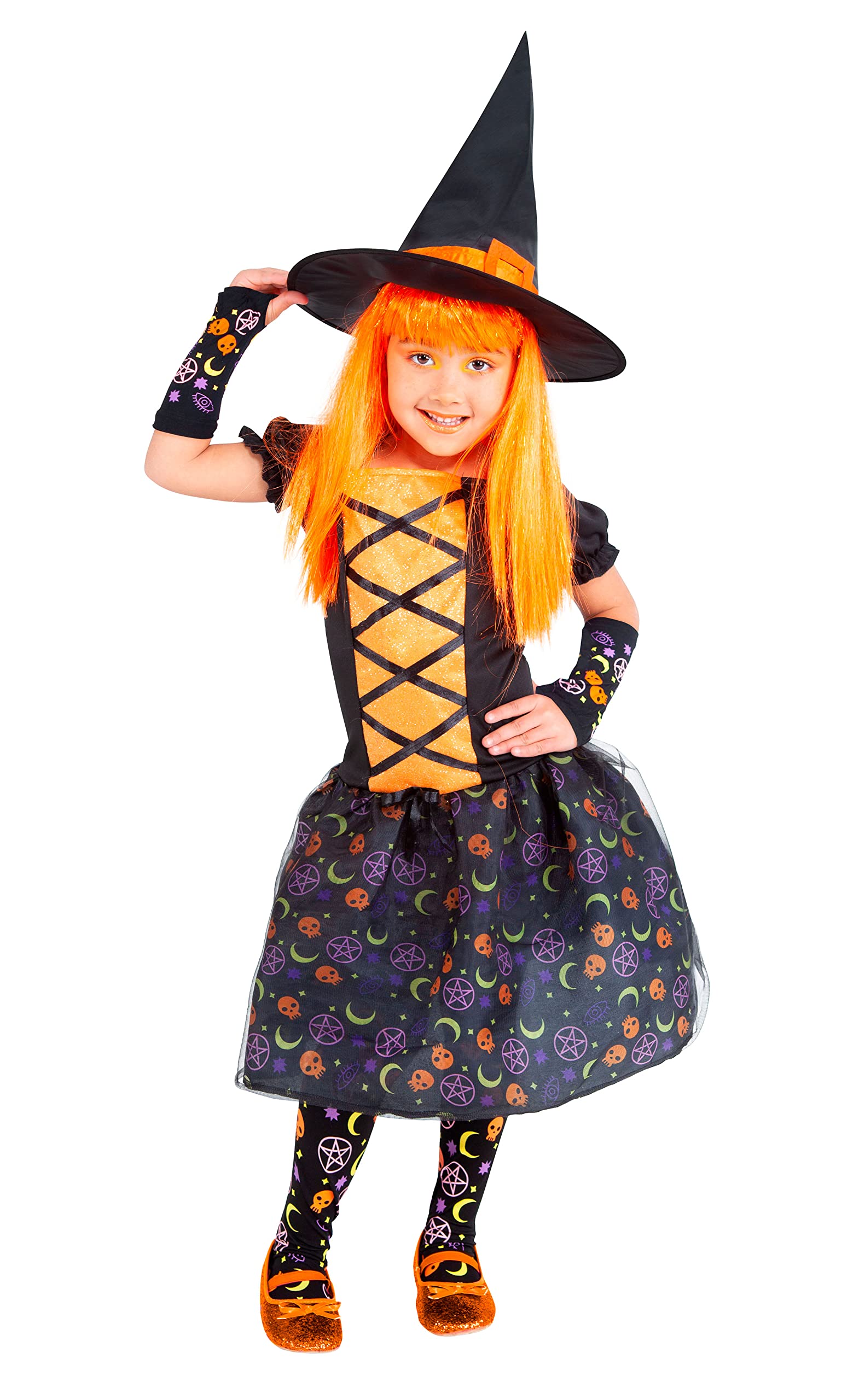Rubies S8672-L Bruja Moonlight Orange Witch Costume, Multicoloured, L