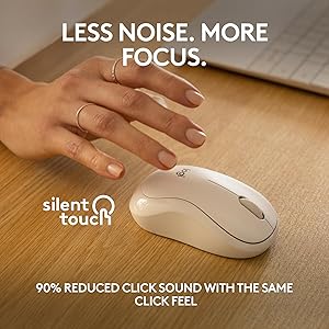 Logitech M240 Silent Bluetooth Mouse, Wireless, Compact, Portable, Smooth Tracking, 18-Month Battery, for Windows, macOS, ChromeOS, Compatible with PC, Mac, Laptop, Tablets - Off White