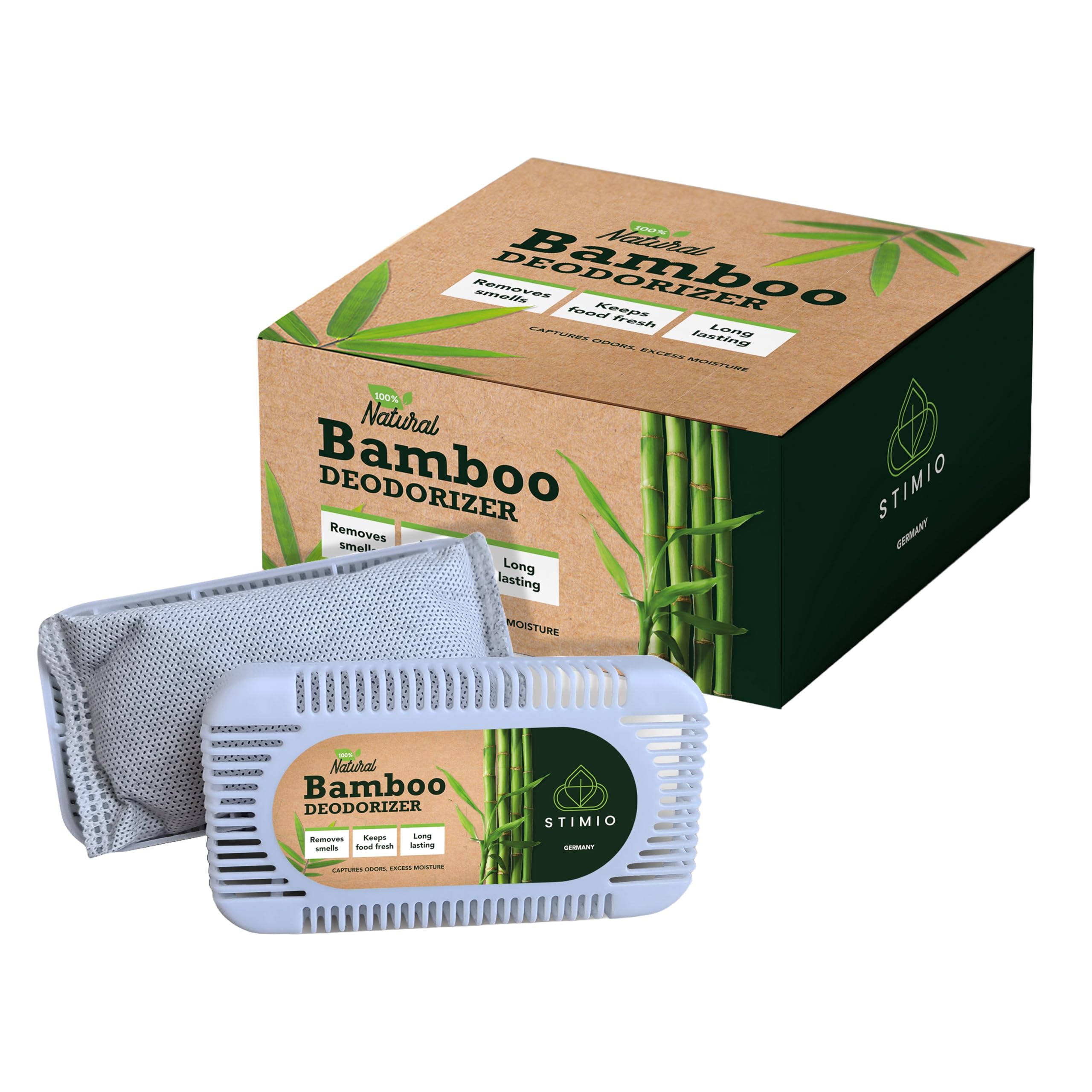 Eliminador de olores para frigorífico natural, 4 unidades neutralizador de aromas, neutralizador de olores con carbón activo contra la humedad, filtro de olores