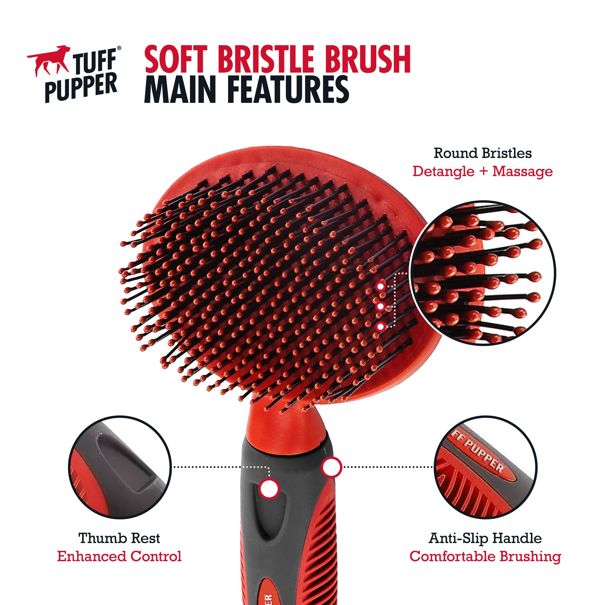 Cepillo ergonómico para cobertizo de perros | Cepillo de pelo de gato - Cepillo para cobertizo de gatos | Gran cepillo para desenredar para perros | Adecuado para todas las mascotas con pelo largo o