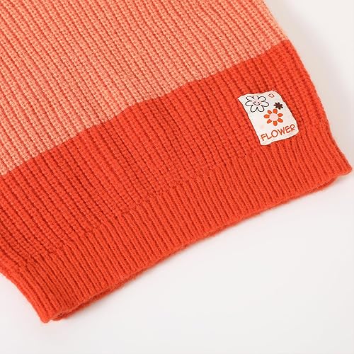 Miniatura 6 de TRENDSTITCH Suéteres de punto de manga larga con cuello redondo para niñas, suéter de otoño e invierno