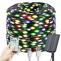 SOLARBABY Luci Natale Esterno Solare,66m 640 LED Catena Luminosa Esterno Solare Impermeabile con Telecomando,19