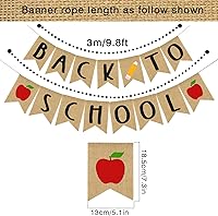 Vista 2 de AnyDesign Cartel de regreso a clases, 2 paquetes, premontado, arpillera rústica, 118 pulgadas, color negro