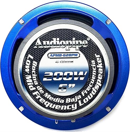 Miniatura 3 de 2 pares Audiopipe APMB-628PM 6 "Slim Mid Full Range Altavoz de audio para coche bala 4 ohmios 800 W