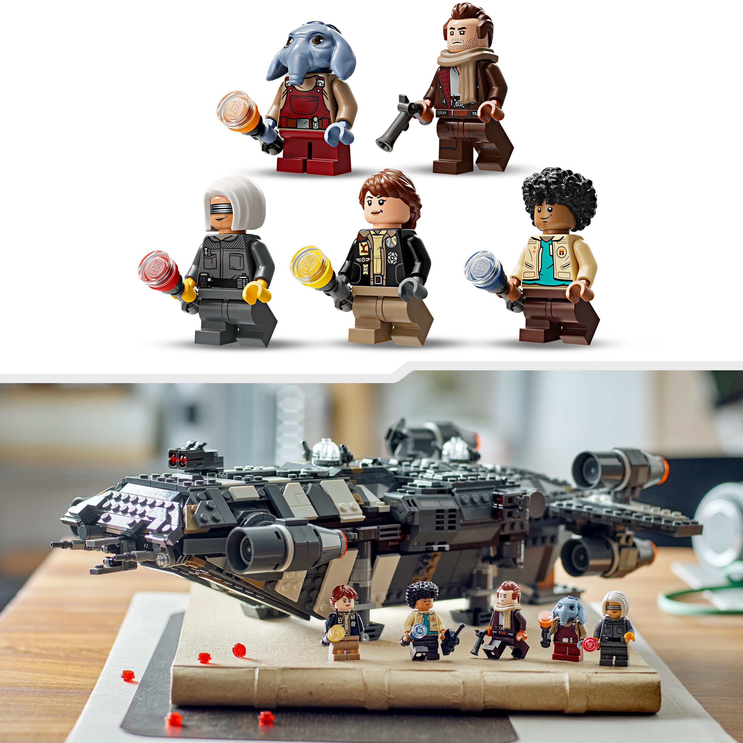 LEGO Star Wars: Skeleton Crew Onyx Cinder, Kolekcjonerska Zabawka dla Dziecka do Zbudowania, 5 Minifigurek, Pomysł na Prezent dla 10-latka, dla Chłopca, Dziewczynki i Fana Gwiezdnych Wojen, 75374