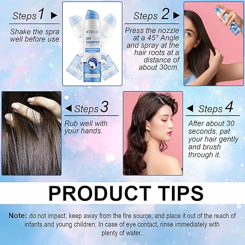 Miniatura 7 de Champú para cabello seco, champú seco para mujeres, paquete de 2, champú seco de tamaño de viaje para cabello graso y cuero cabelludo, cabello de