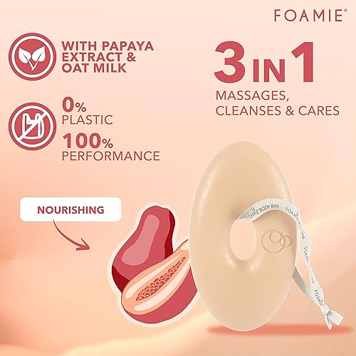 Miniatura 4 de Foamie Barra corporal natural 2 en 1, sin jabón, gel de baño para mujeres y hombres para una piel suave, jabón corporal vegano de avena refrescante,