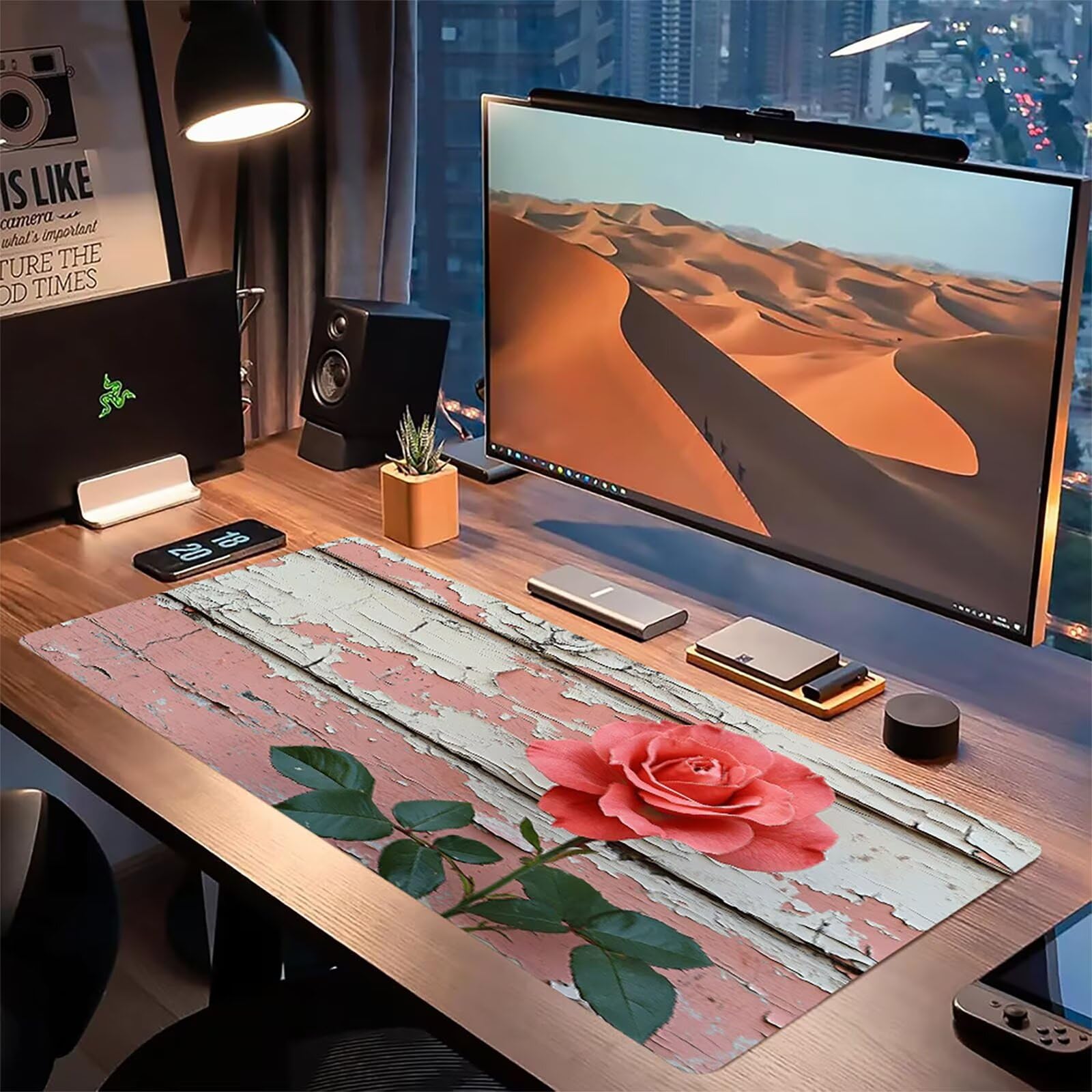 Różowa podkładka pod mysz matowa, podkładka pod mysz do gier XXL 1200 x 600 x 5 mm, podkładka na biurko dla graczy, bardzo duża bezszwowa mata na stół dla graczy, antypoślizgowa podstawa, wodoodporna