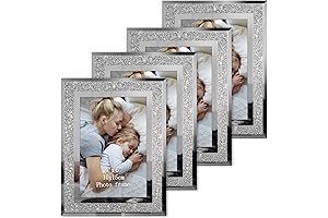 HORLIMER 4x6 Sparkle Glass Picture Frames, Set of 4