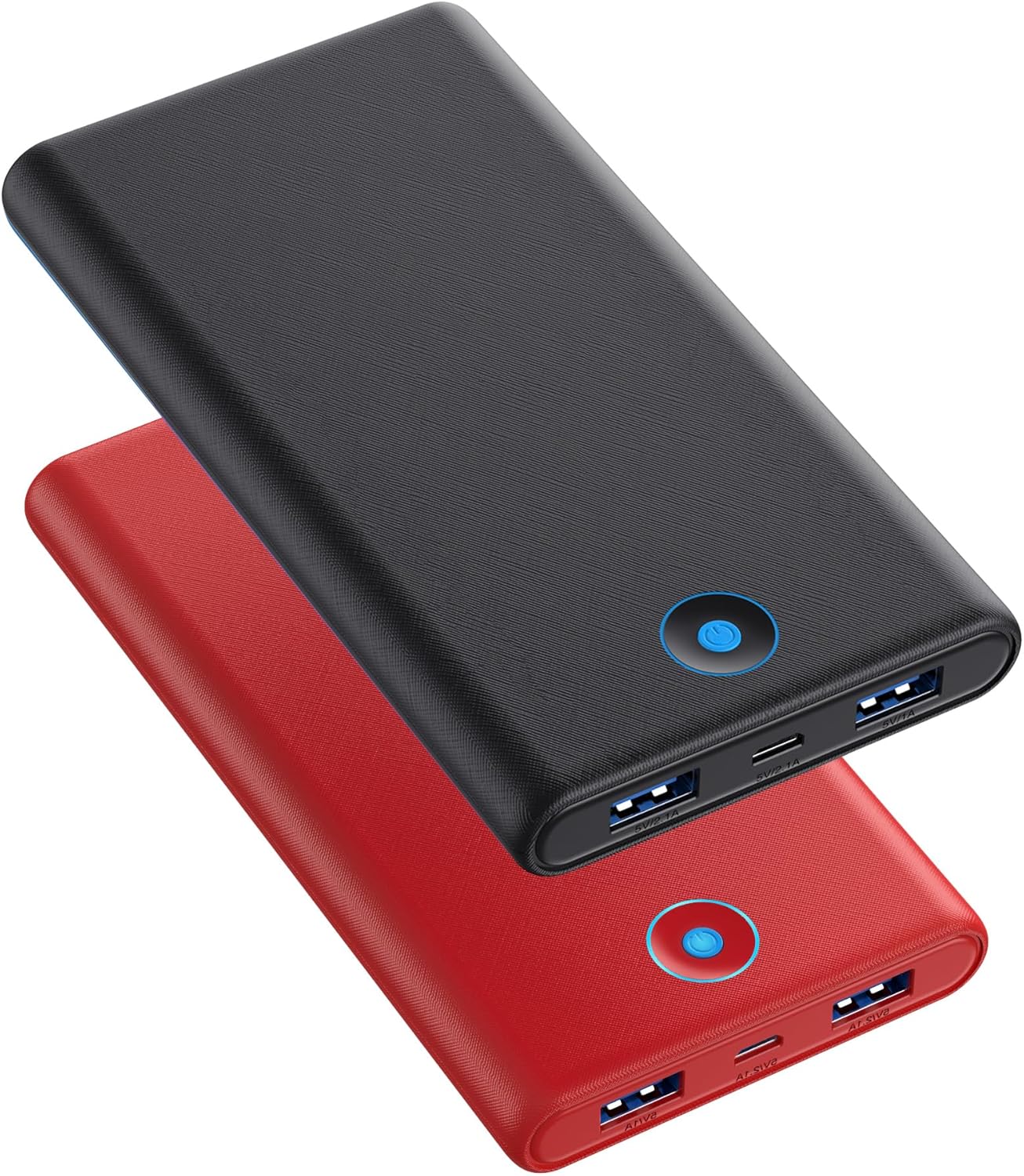 Portable Charger, 2-Pack 20000mAh Power Bank Ultra Slim Fast Charging External Battery Pack with Dual USB Outputs Compatible with iPhone 13/12 Pro/12/11/XR/X, Samsung S20, Tablet etc-Black+Red Portable Charger, 2-Pack 20000mAh Power Bank Ultra Slim Fast Charging External Battery Pack with Dual USB Outputs Compatible with iPhone 13/12 Pro/12/11/XR/X, Samsung S20, Tablet etc-Black+Red