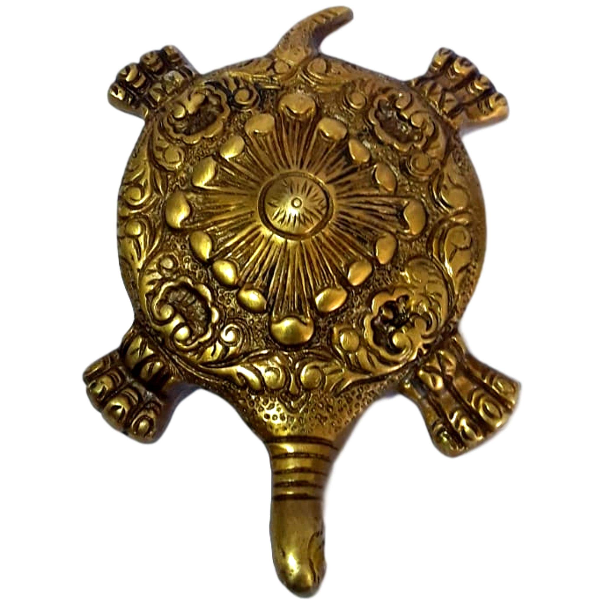 DivineTemples Auspicious Brass Vastu Tortoise | Golden Color