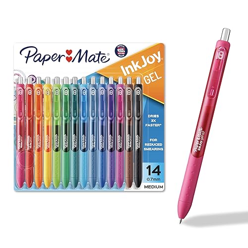 Paper Mate InkJoy Gel Pens, Medium Point, Assorted Colors, Set of 14 - 14 Count - Pens