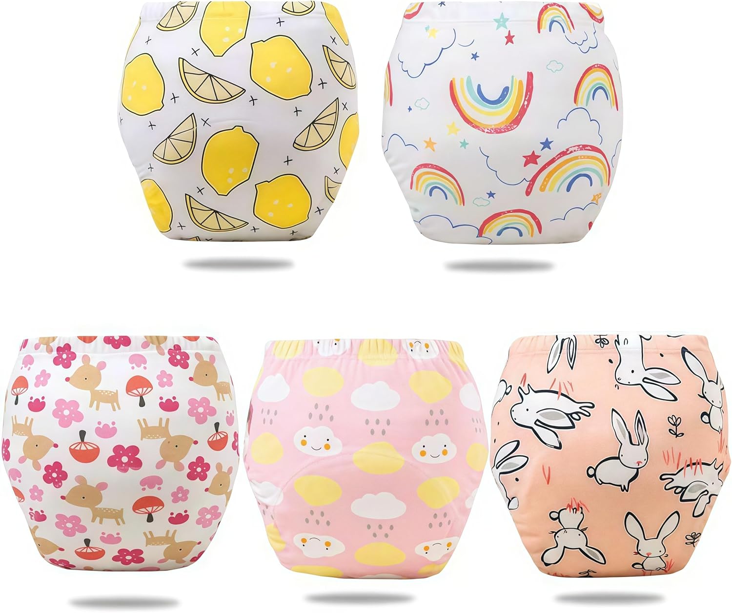 Potty Training Pants for Toddlers, 10 Pack Reusable Cotton Training Underwear, Leakproof Absorbent Kids Potty Training Underwear for Boys & Girls 2T-6T (Girl,L)