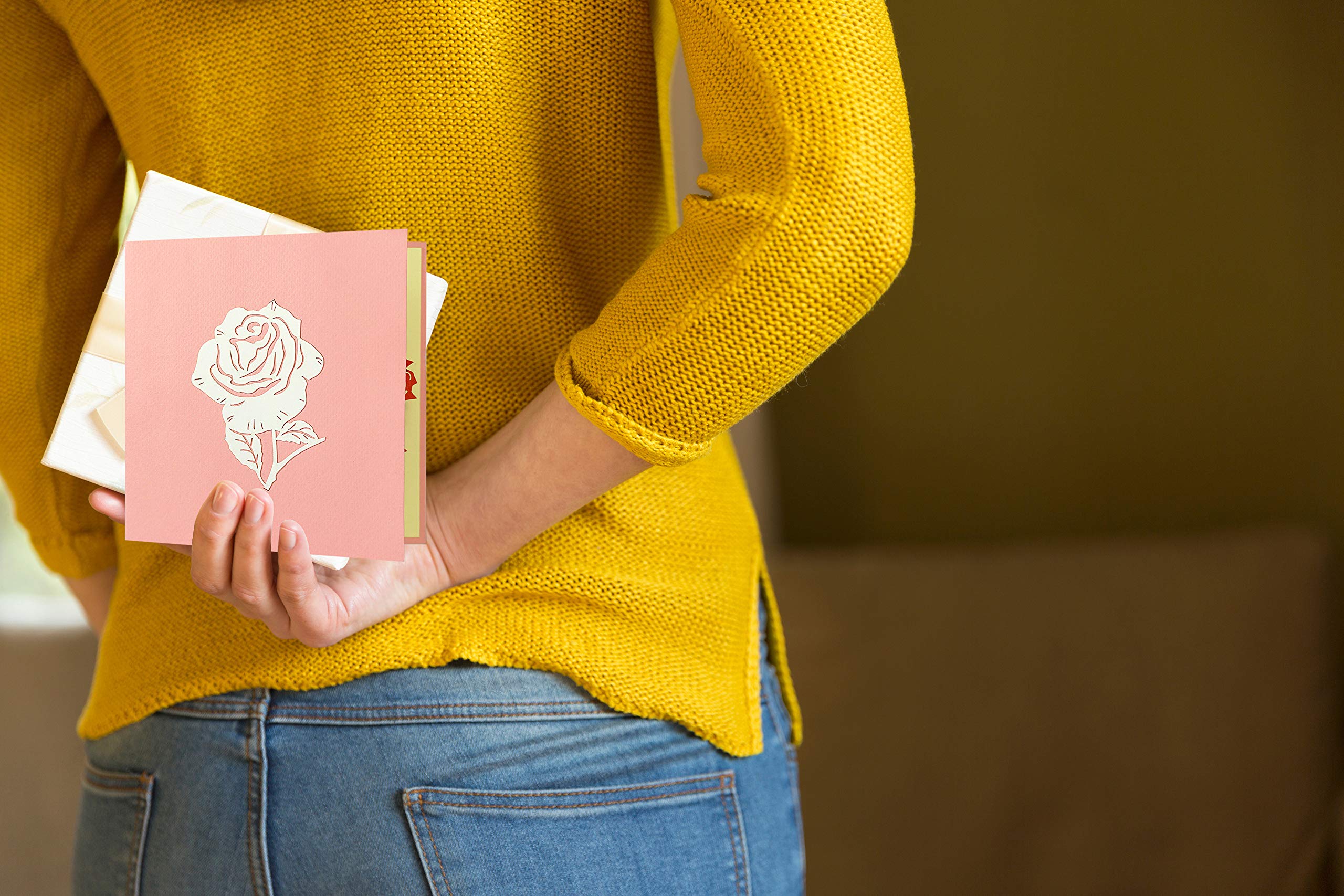 Biglietto Pop Up 3D Con Rose Rosse - Elegante Cartolina Per Compleanno, San Valentino, Festa Della Mamma E Anniversario - Fatto A Mano Con Busta