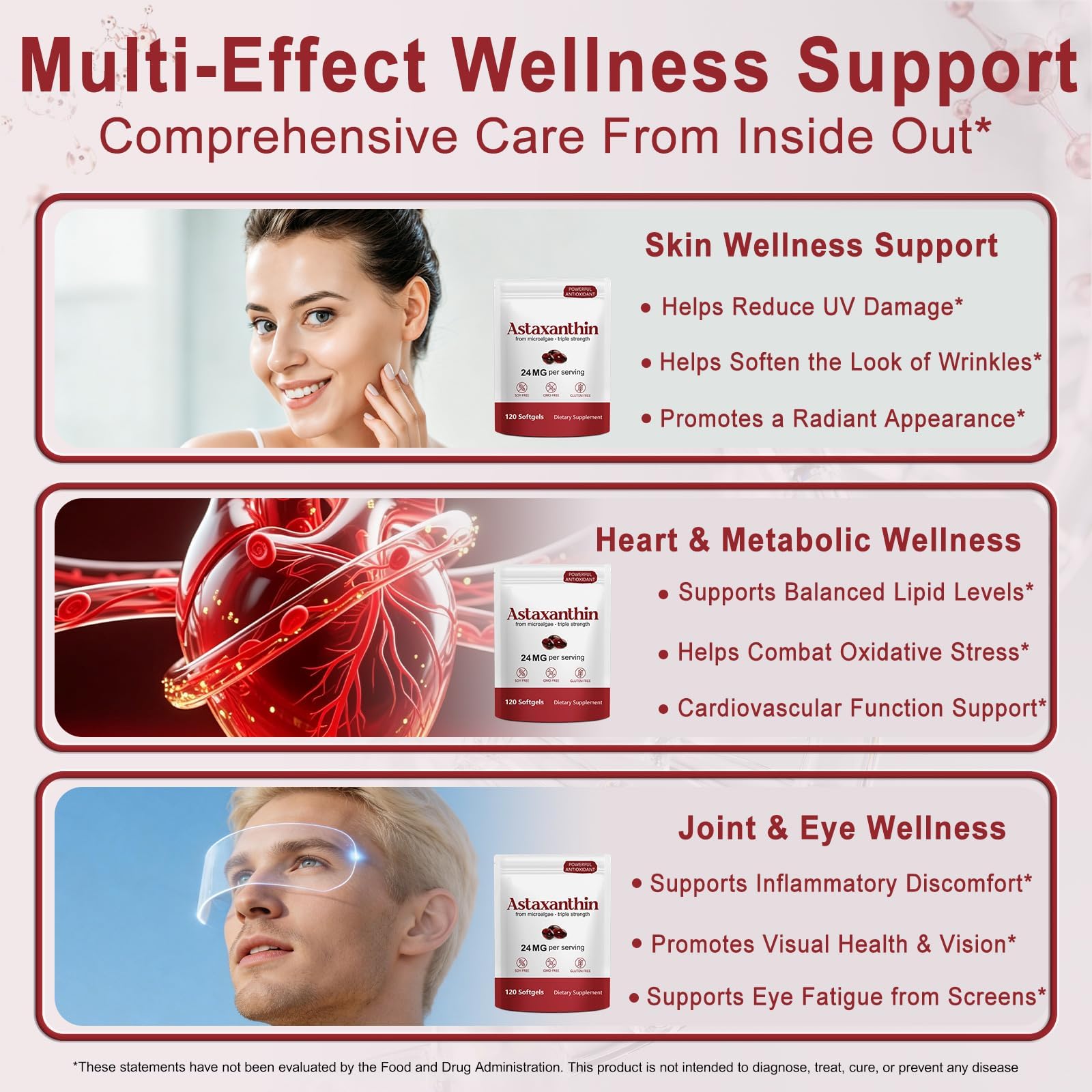 FANSHI Astaxanthin 24mg Supplement, 120 Microalgae Liquid Softgels — Amazon image 3