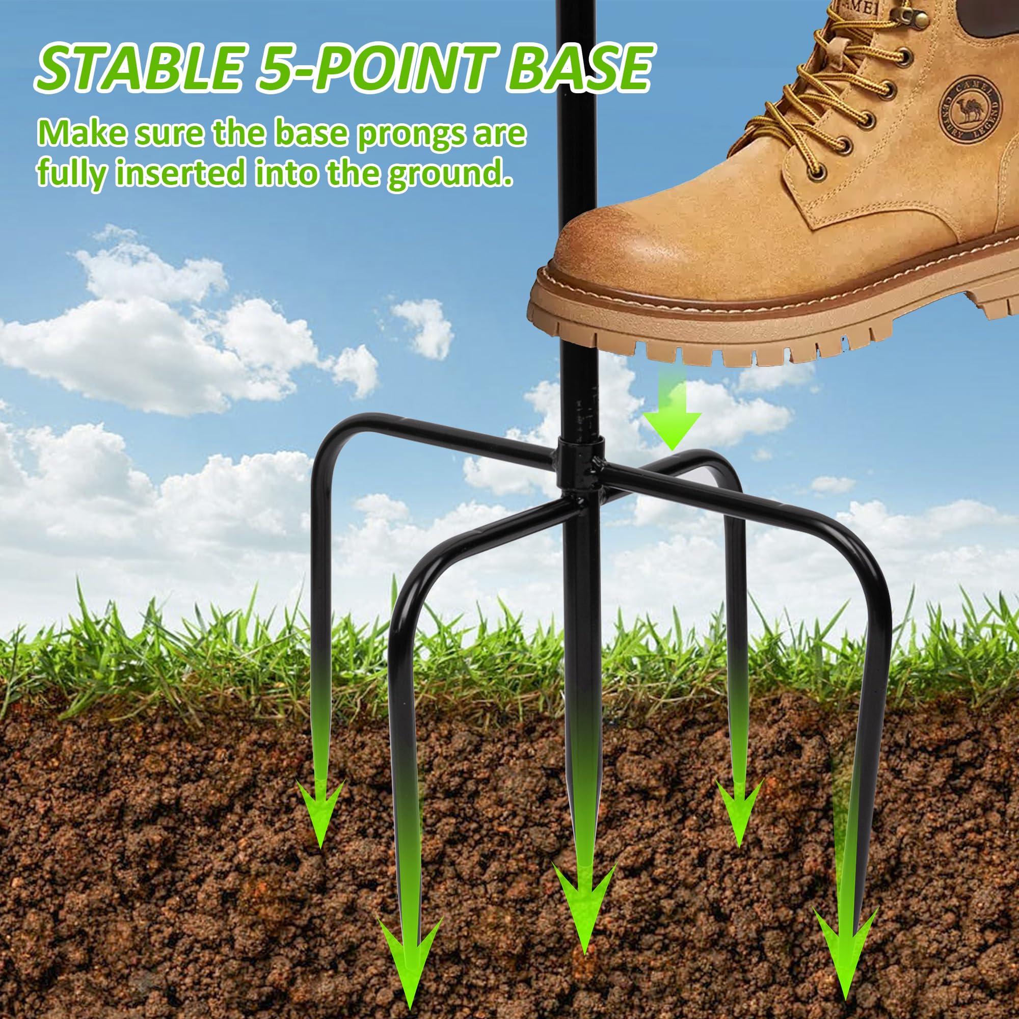 2 ganci da pastore da 124 cm, palo da giardino resistente con base a 5 punte, gancio da pastore, palo per mangiatoia per uccelli da giardino, palo in metallo per esterni, portata 3 kg, per lanterne