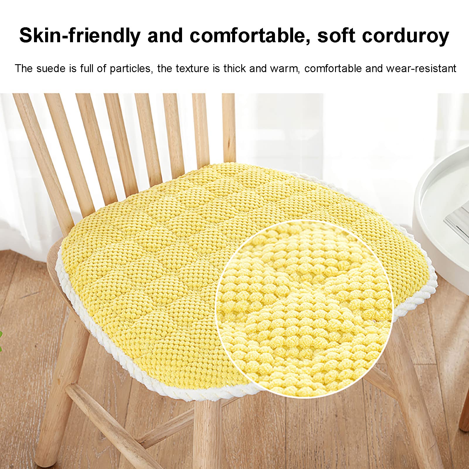 Coussin De Chaise En Forme De U - Velours Côtelé - Mousse Mémoire De Forme - Attaches Antidérapantes - 17 X 16 Pouces