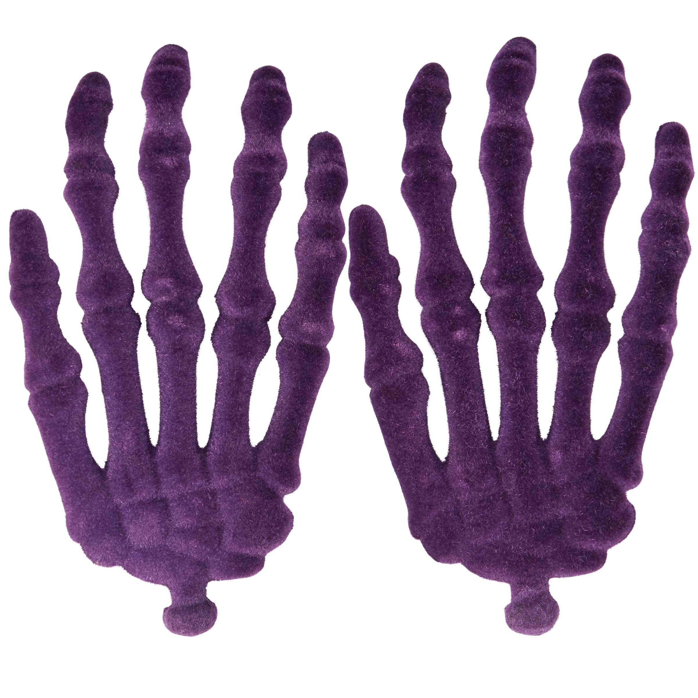 Manos de esqueleto moradas evitan decoraciones de Halloween baratas
