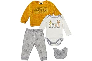 STAR WARS 4-Piece Cozy Set: Bodysuit, Sweatshirt, Joggers, and Bib