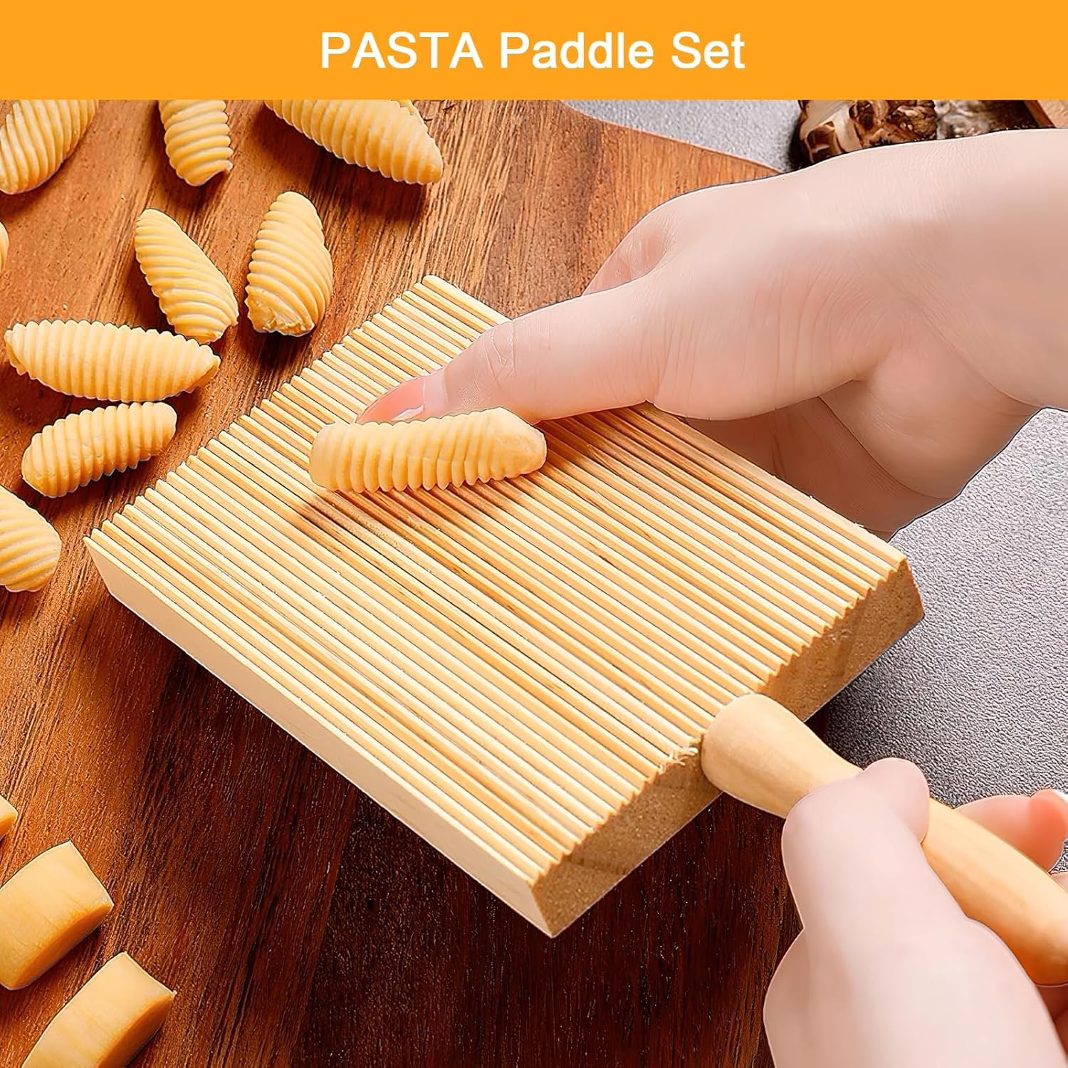 Tablero de Gnocchi y Macarrones, tabla de madera para pasta, set de herramientas para pasta, accesorios de madera de haya