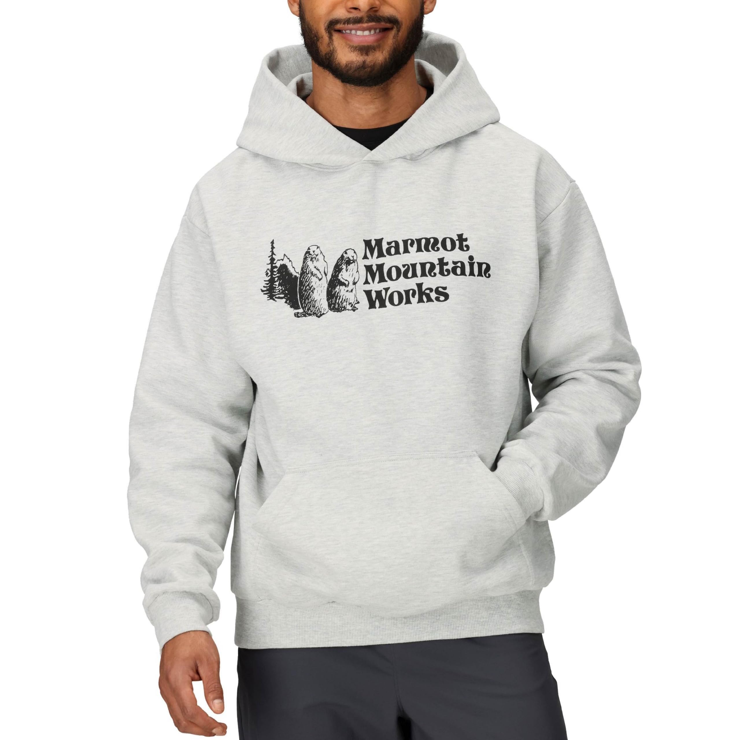 Marmot Unisex Light Grey Heather Mmw Hoodie Outdoor-Ready M