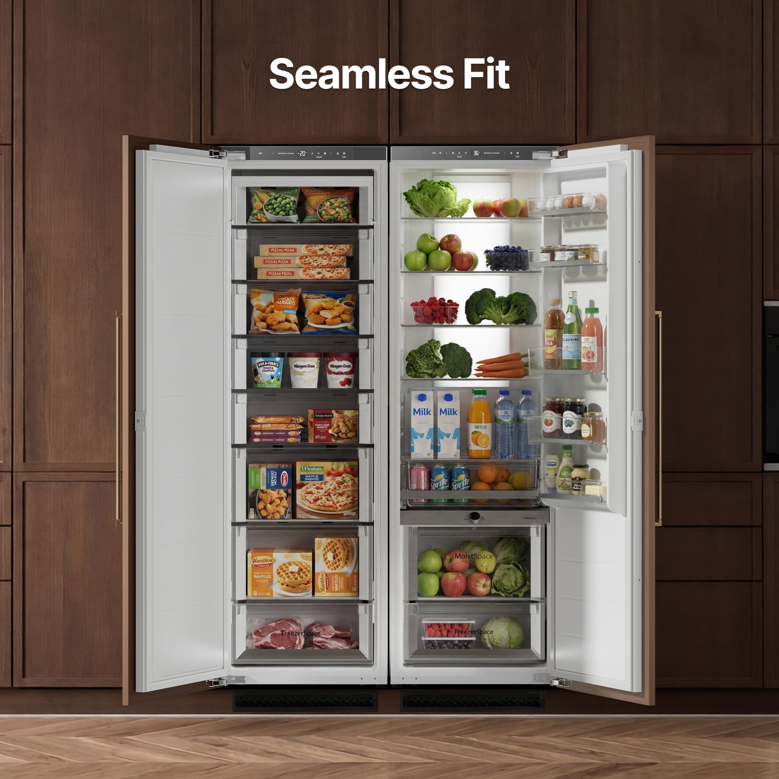 Ca'Lefort 44'' Panel Ready Refrigerator Bundle, Built-In Panel-Ready Fridge With Freezer Perfect For Kitchens 11°F-46°F Precise Freeze Control With Reversible Door (Panel Not Included) on Fridge.com - View 6